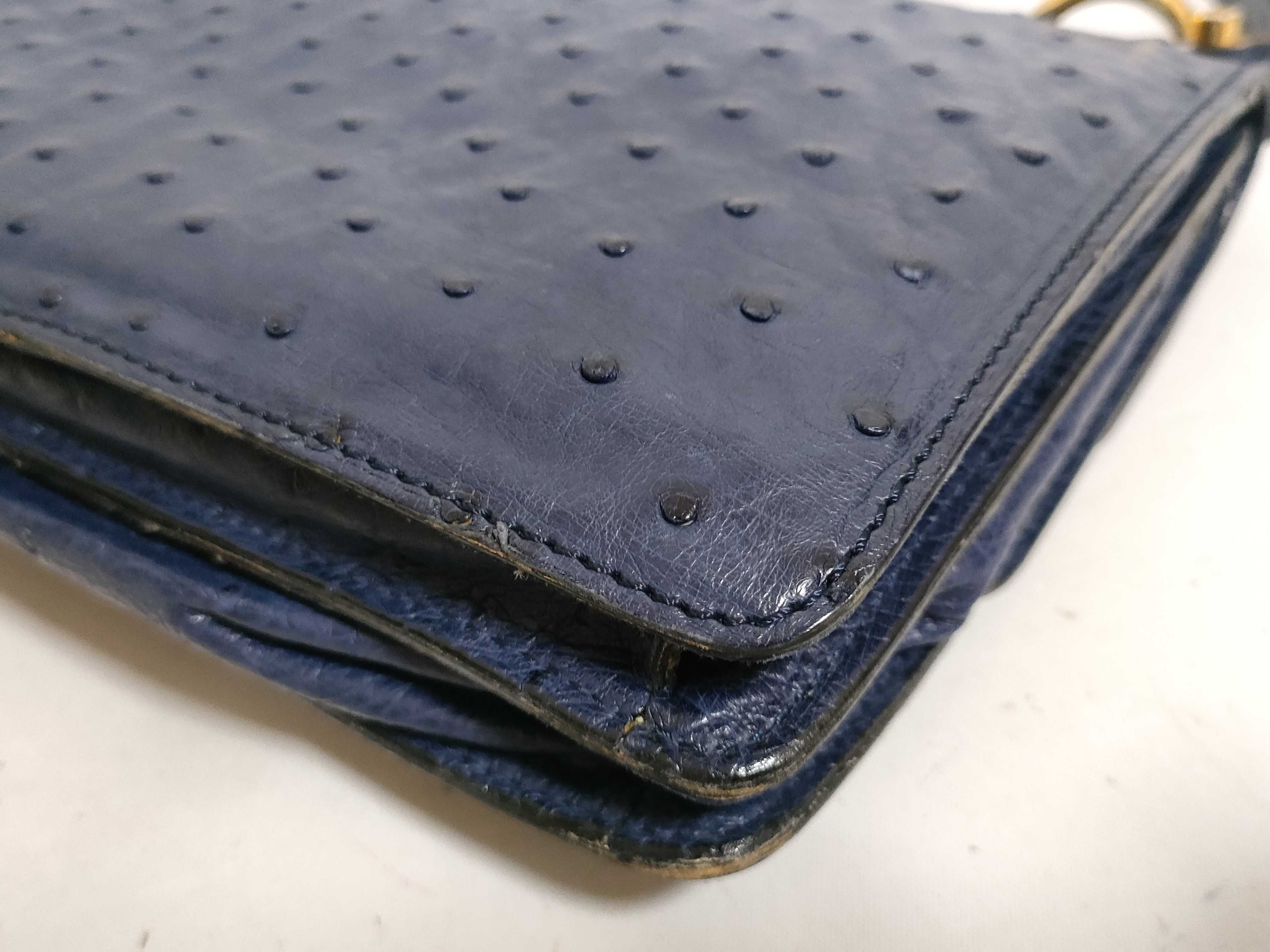 【水曜終了】(10709_0072)CELINE CELINE ハンドバッグ オーストリッチ ガンチーニ