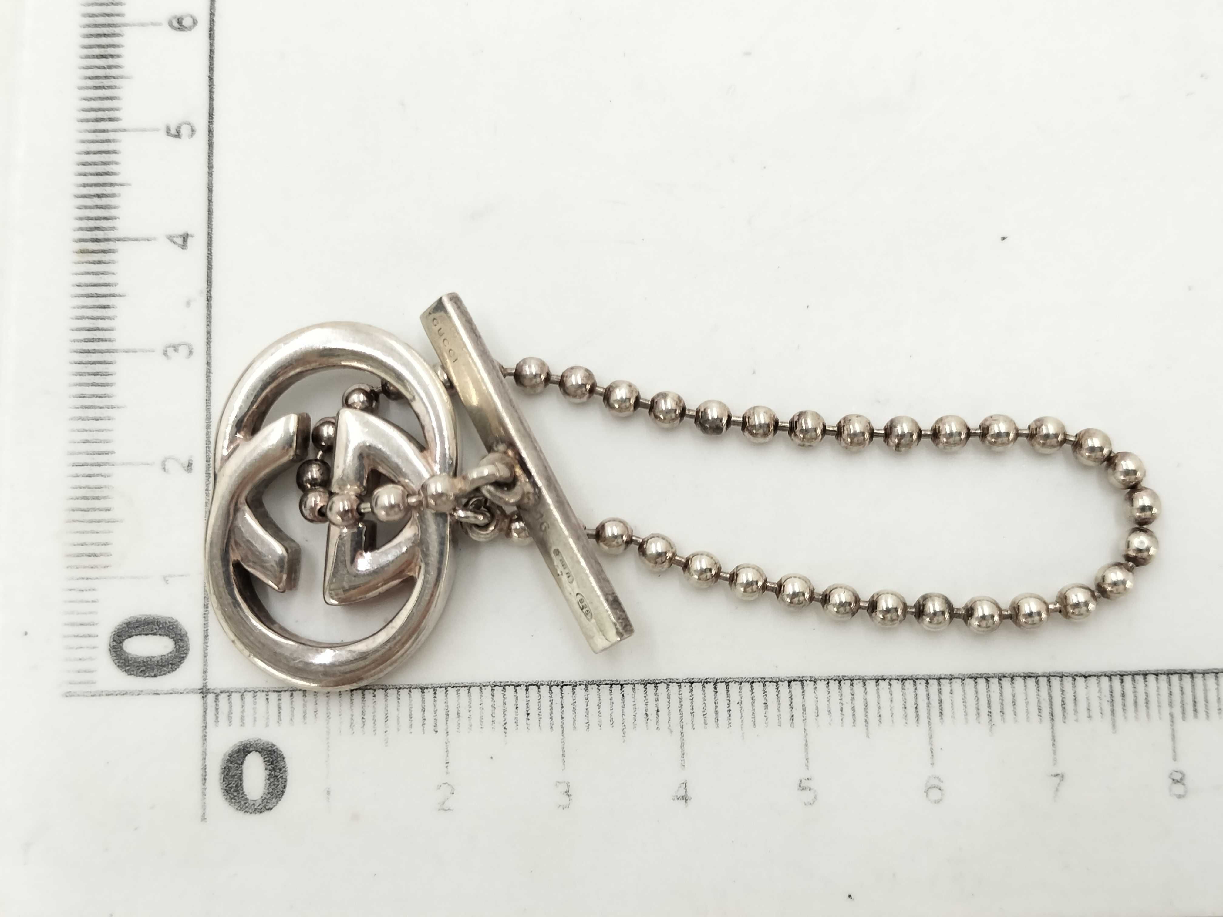 【水曜終了】(10709_0039)GUCCI グッチ シルバー925 インターロッキング ボールチェーン ブレスレット・バングル