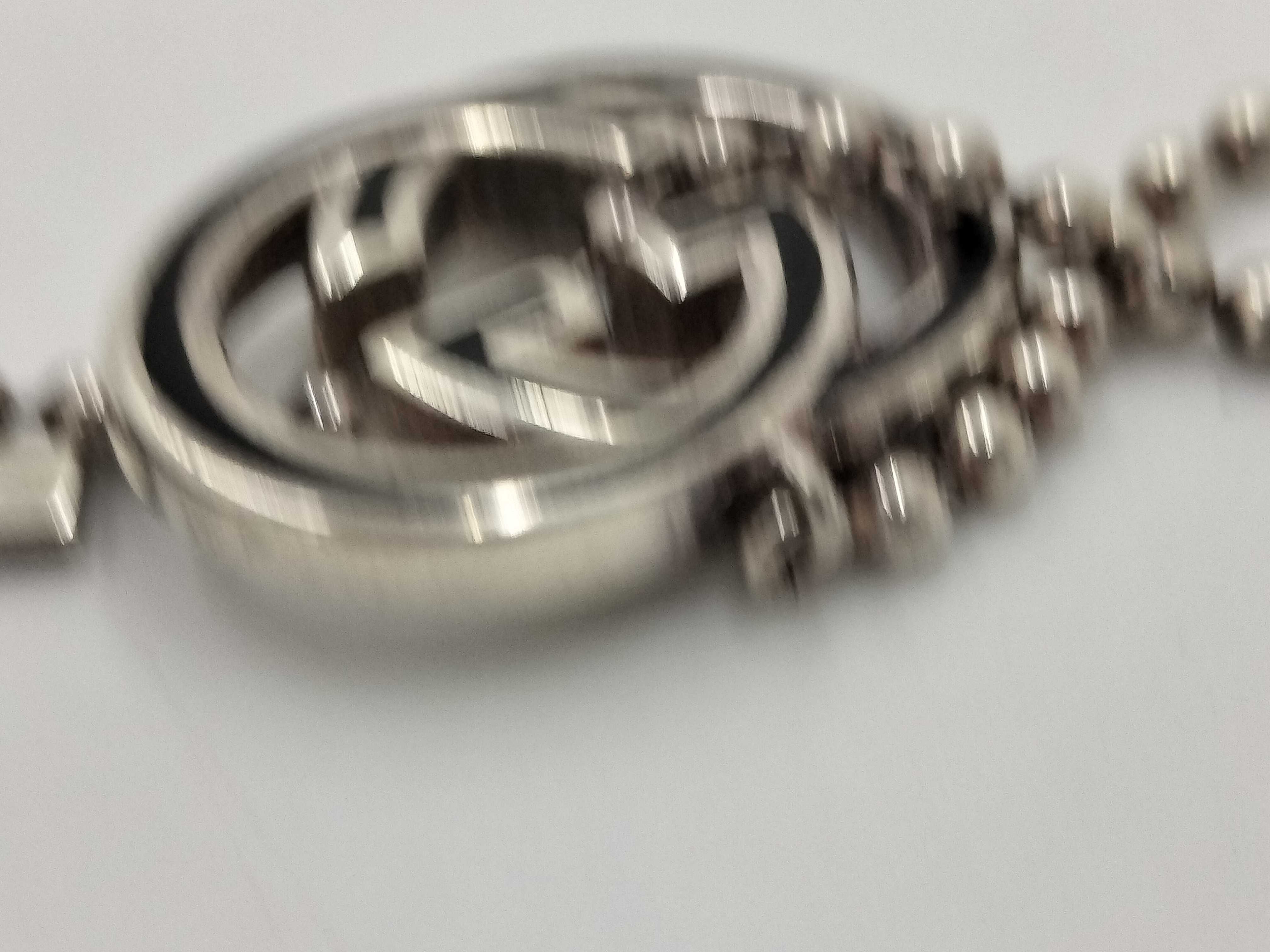 【水曜終了】(10709_0039)GUCCI グッチ シルバー925 インターロッキング ボールチェーン ブレスレット・バングル