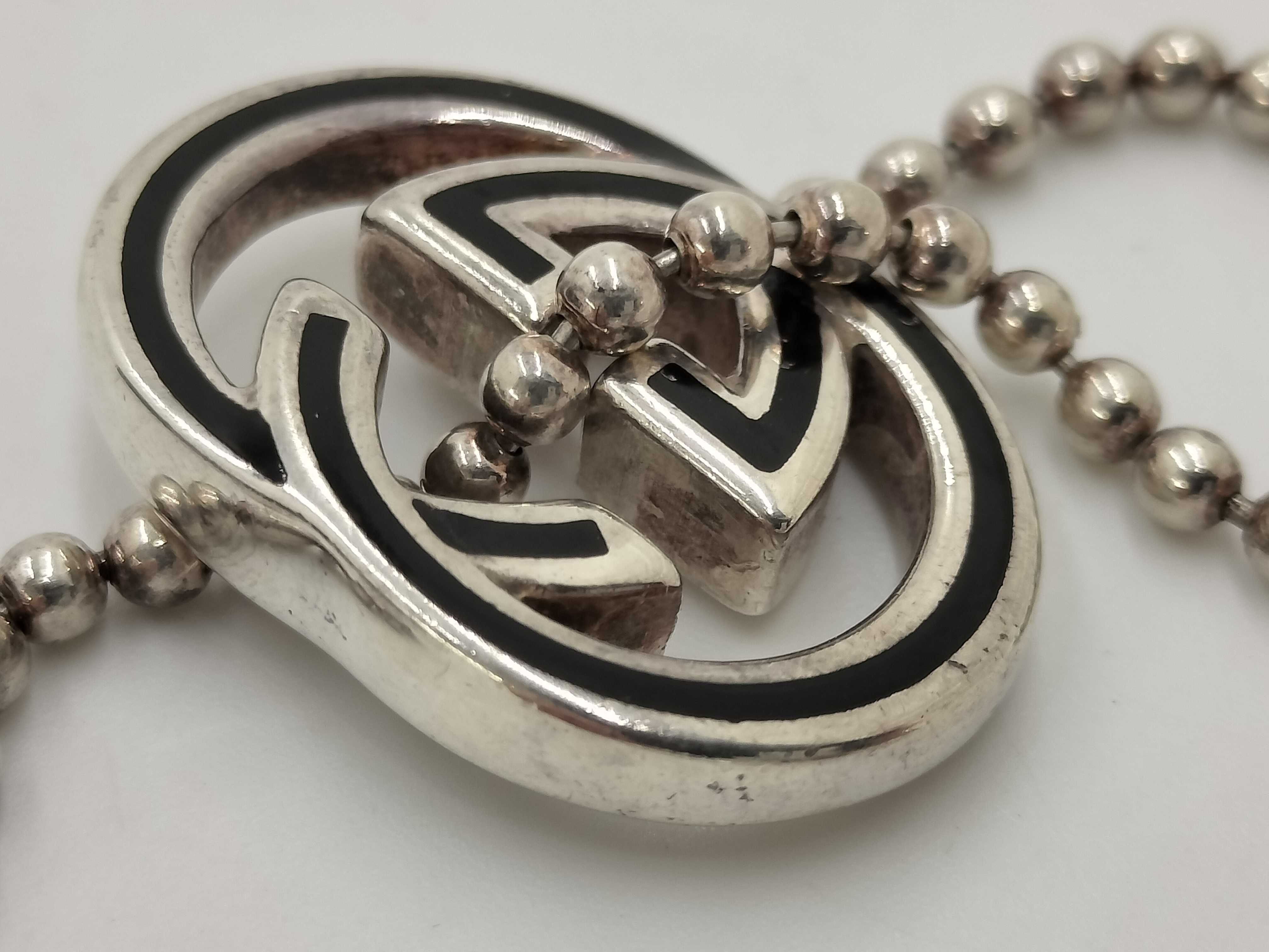 【水曜終了】(10709_0039)GUCCI グッチ シルバー925 インターロッキング ボールチェーン ブレスレット・バングル