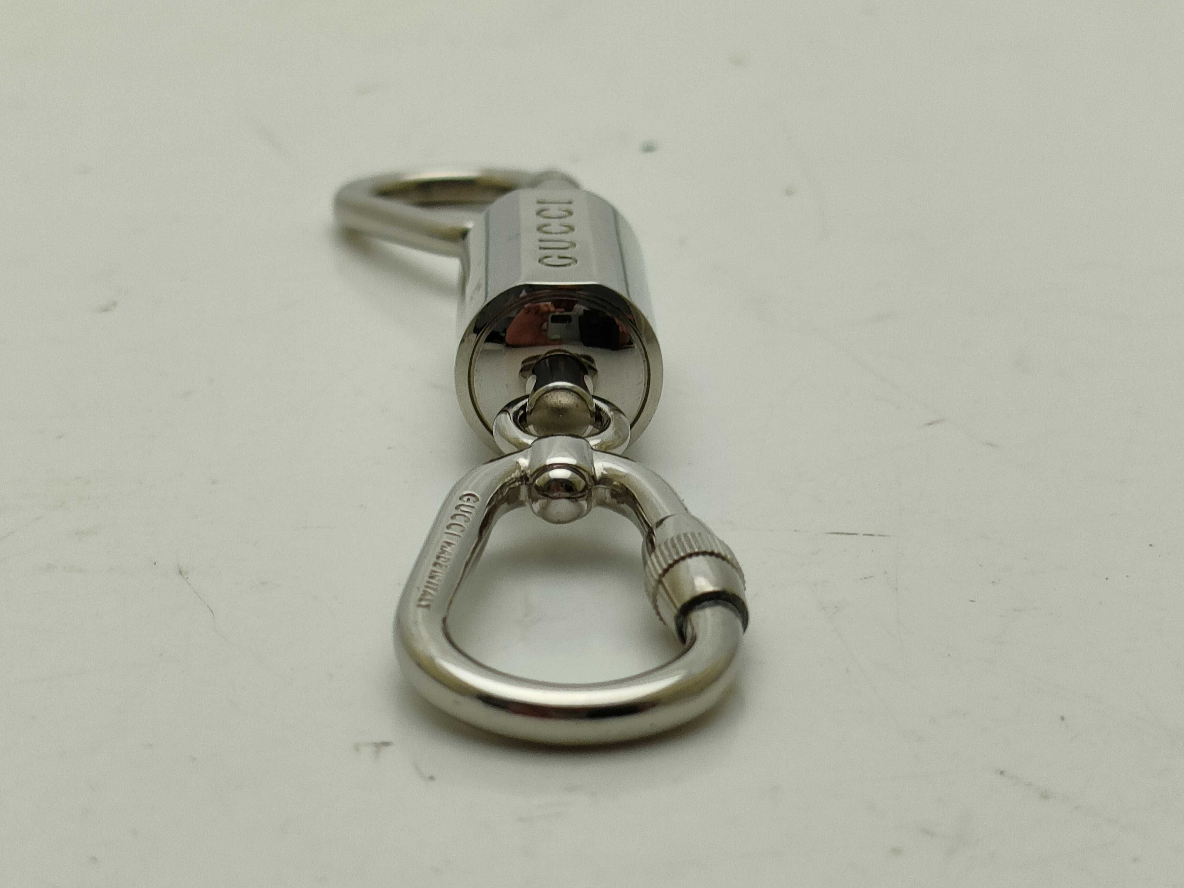【水曜終了】(10221_0004)GUCCI カラビナ キーリング シルバー キーホルダー キーケース・キーホルダー