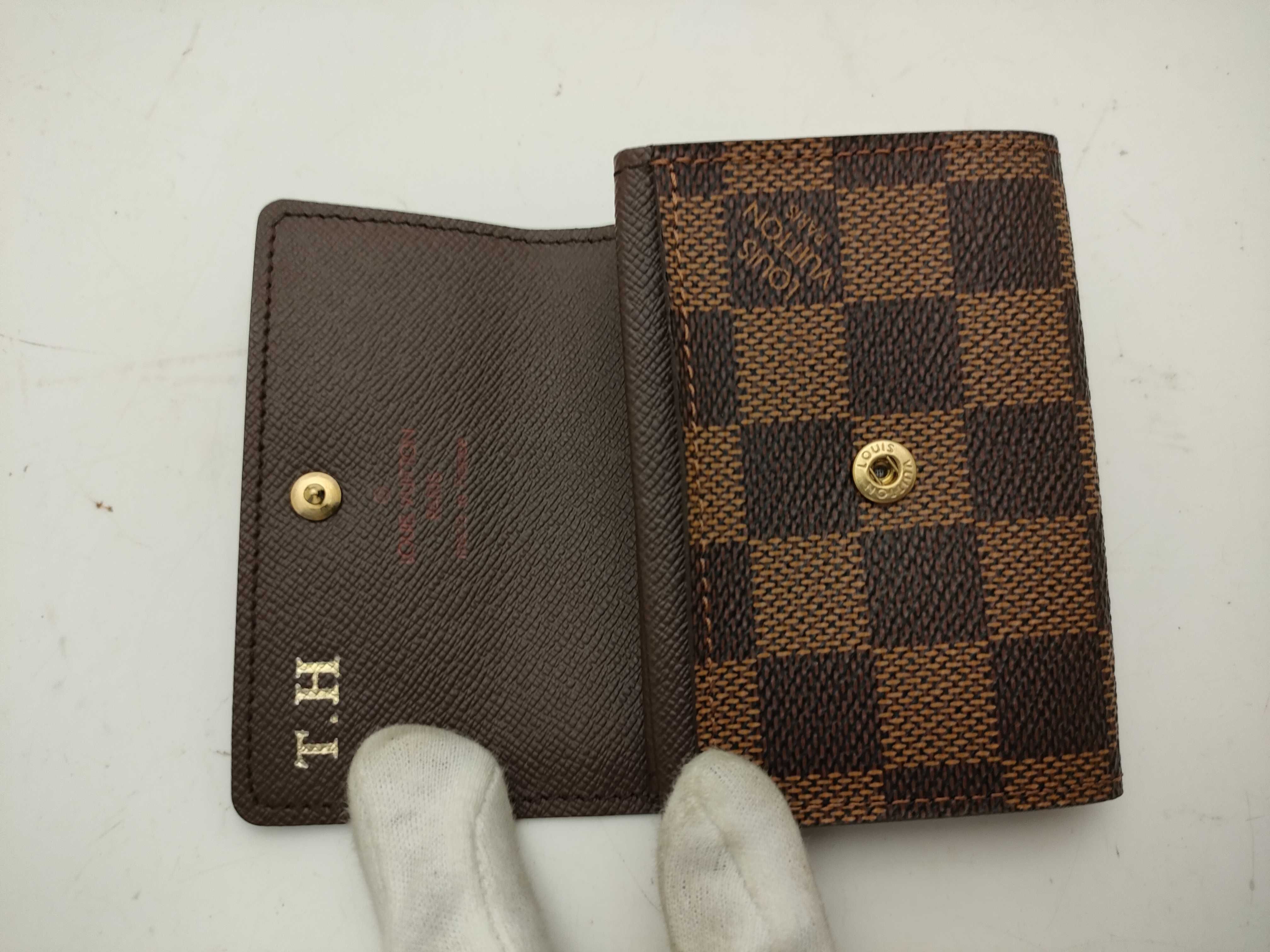 【水曜終了】(10218_0021)LOUIS VUITTON ダミエ ケース イニシャル入 コインケース