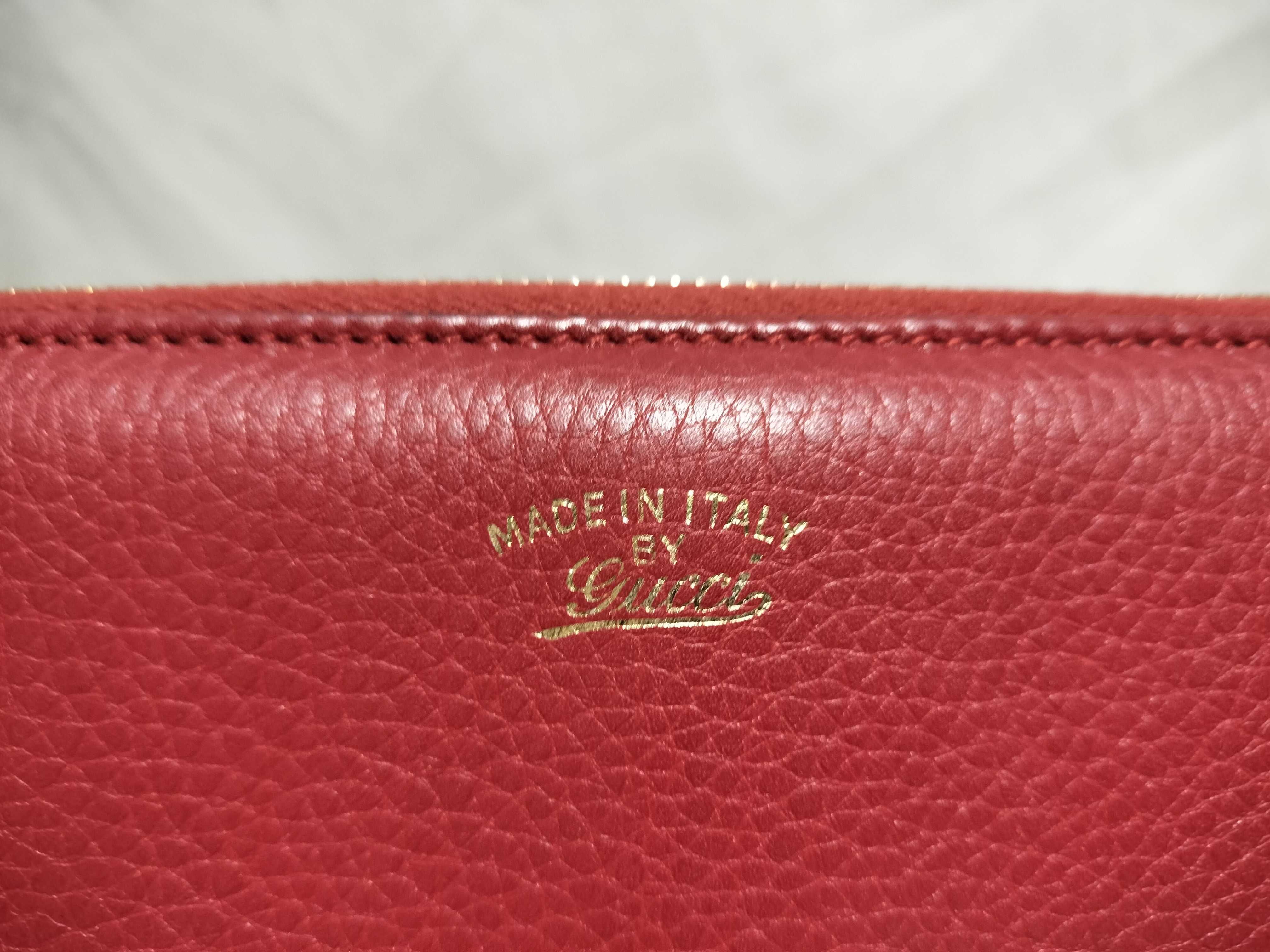 【水曜終了】(10230_0001)GUCCI バンブー レザー ラウンドジップ レッド 長財布 307984 財布
