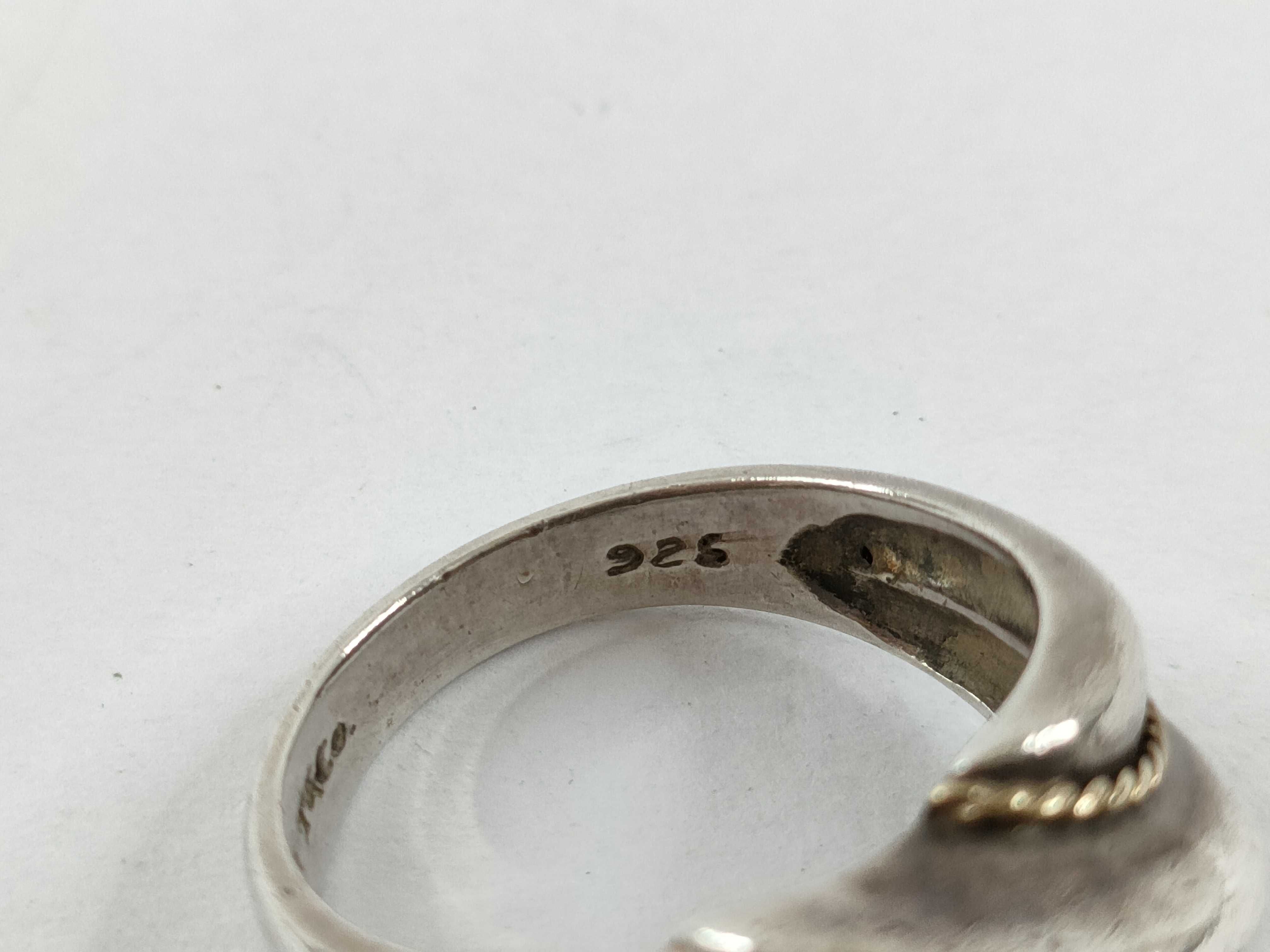 【水曜終了】(10221_0398)Tiffany&Co. コンビ/シェルツイストリング リング