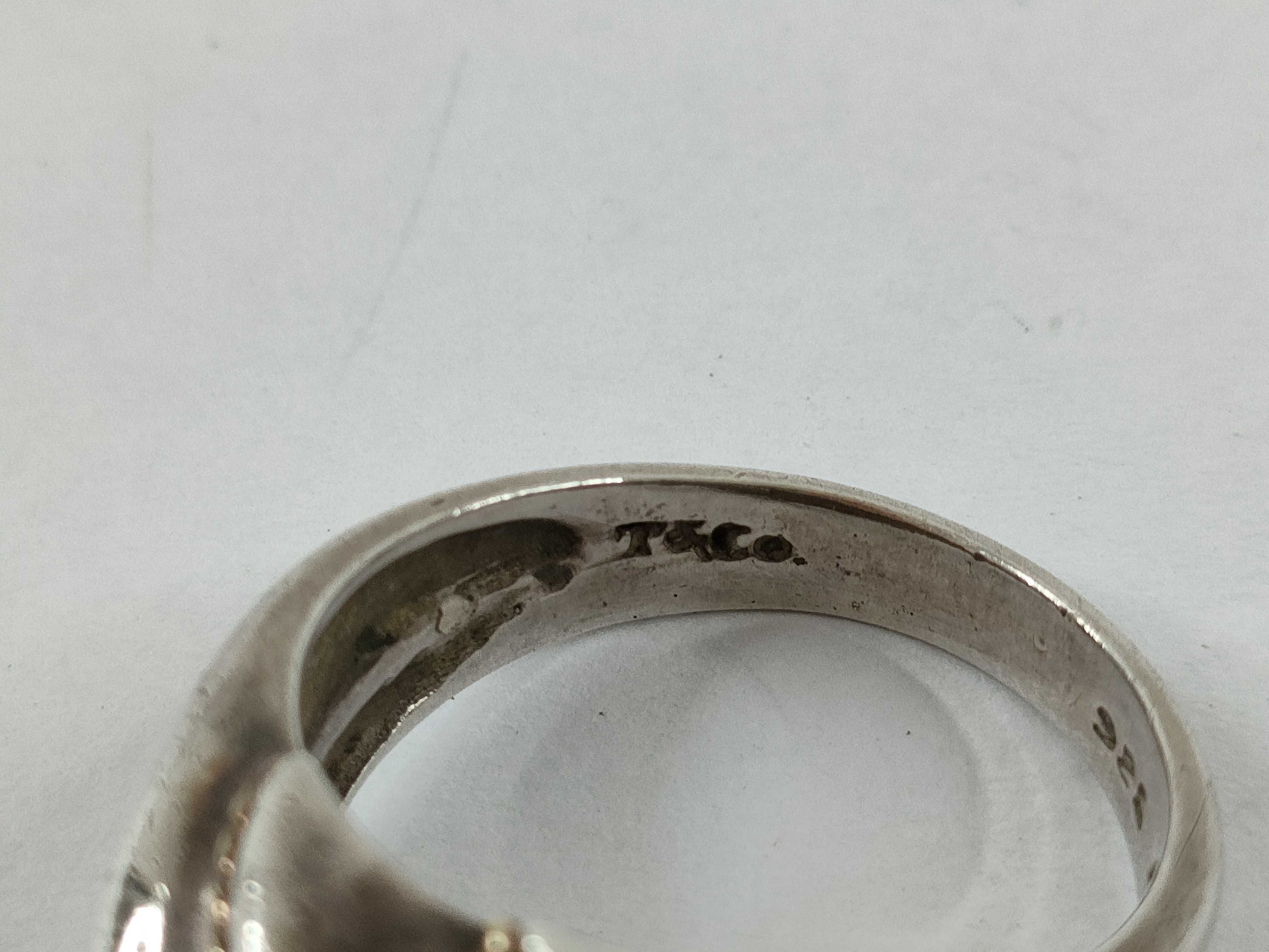 【水曜終了】(10221_0398)Tiffany&Co. コンビ/シェルツイストリング リング