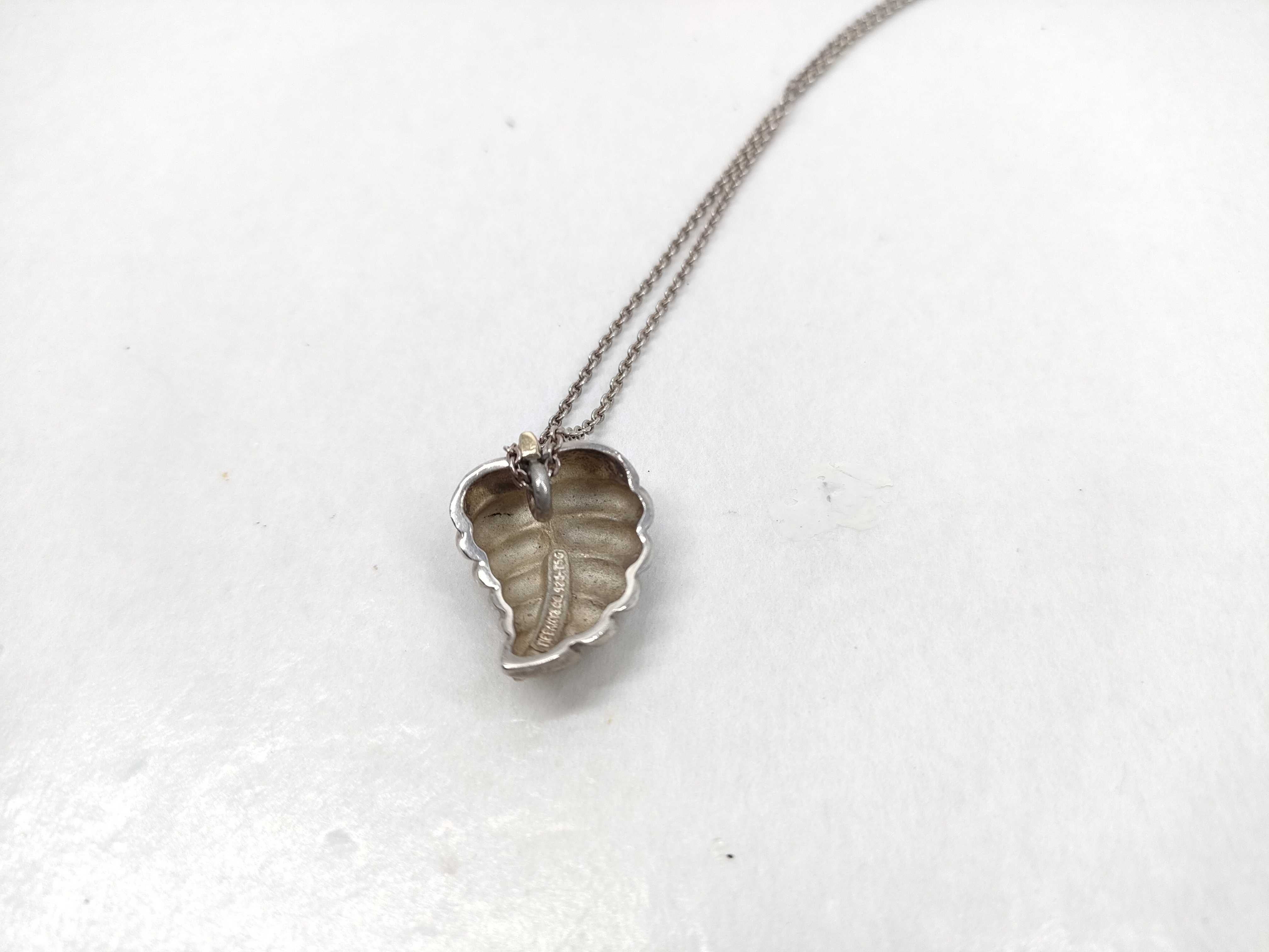 【水曜終了】(10221_0399)Tiffany&Co. コンビ/リーフネックレス ネックレス