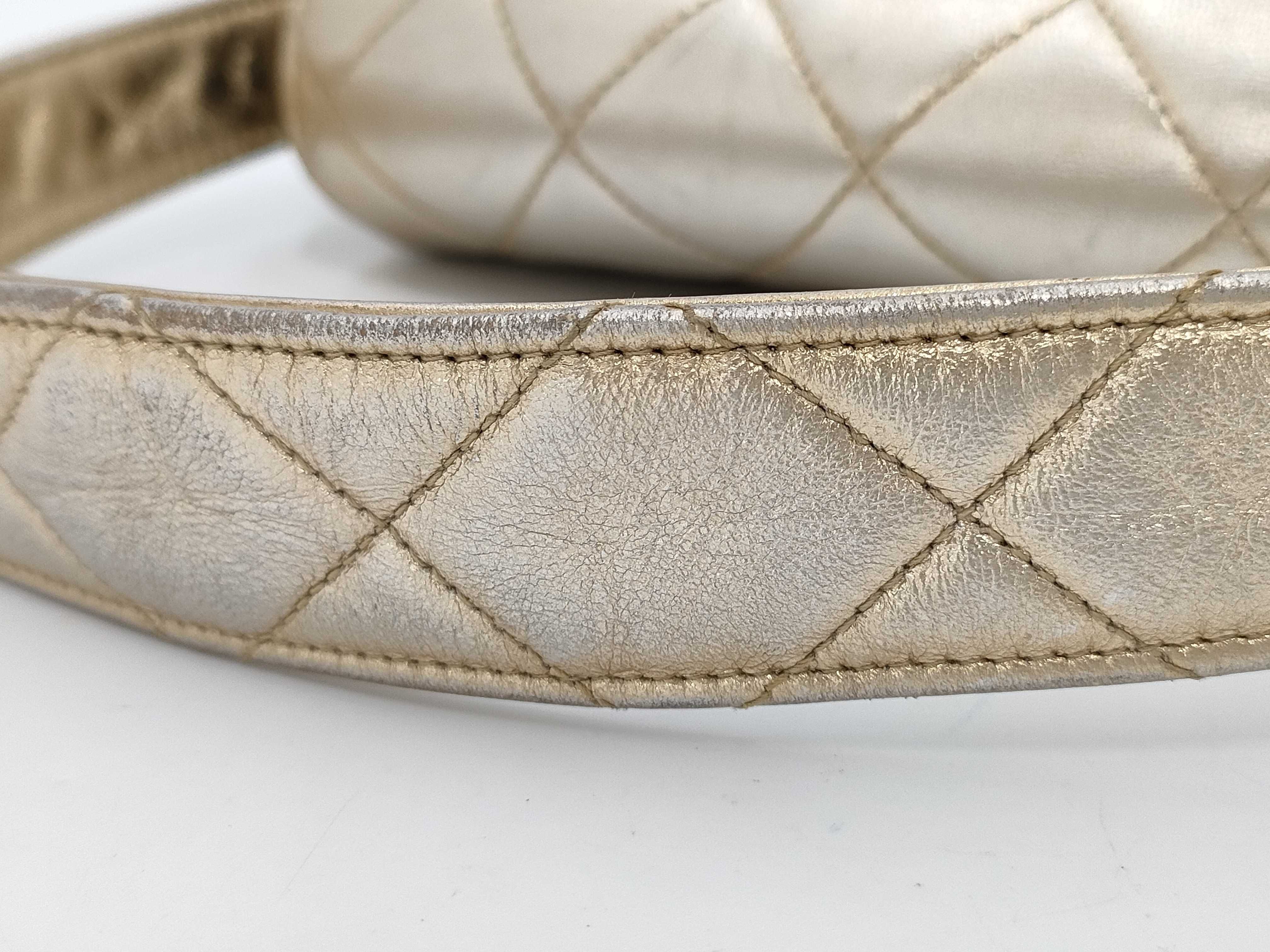 【水曜終了】(10228_0072)CHANEL マトラッセ マトラッセ メタリックゴールド ハンドバッグ