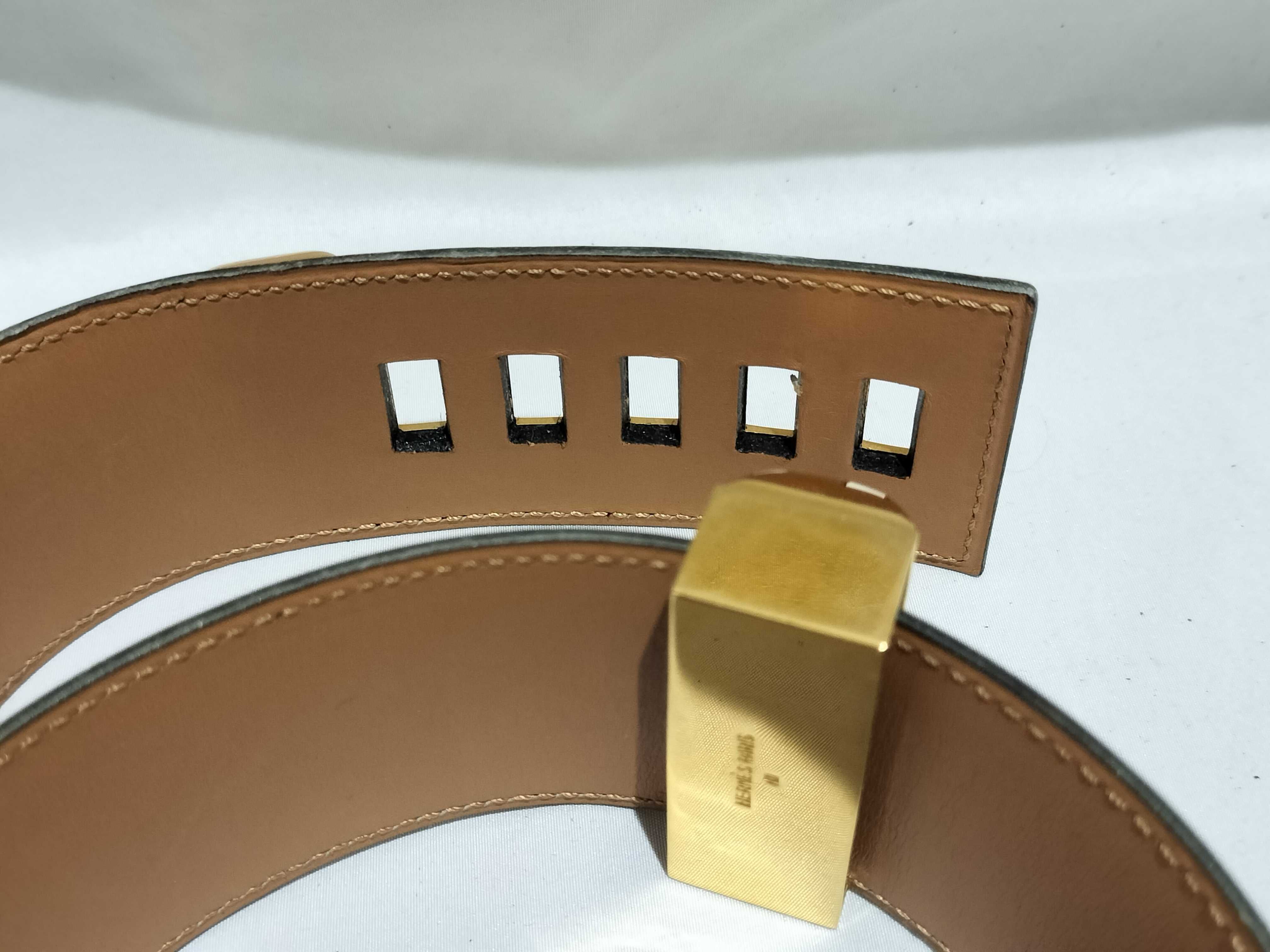 【水曜終了】(10227_0030)HERMES コリエドシアン ブラック ボックスカーフ GD金具 65 〇X刻 ベルト