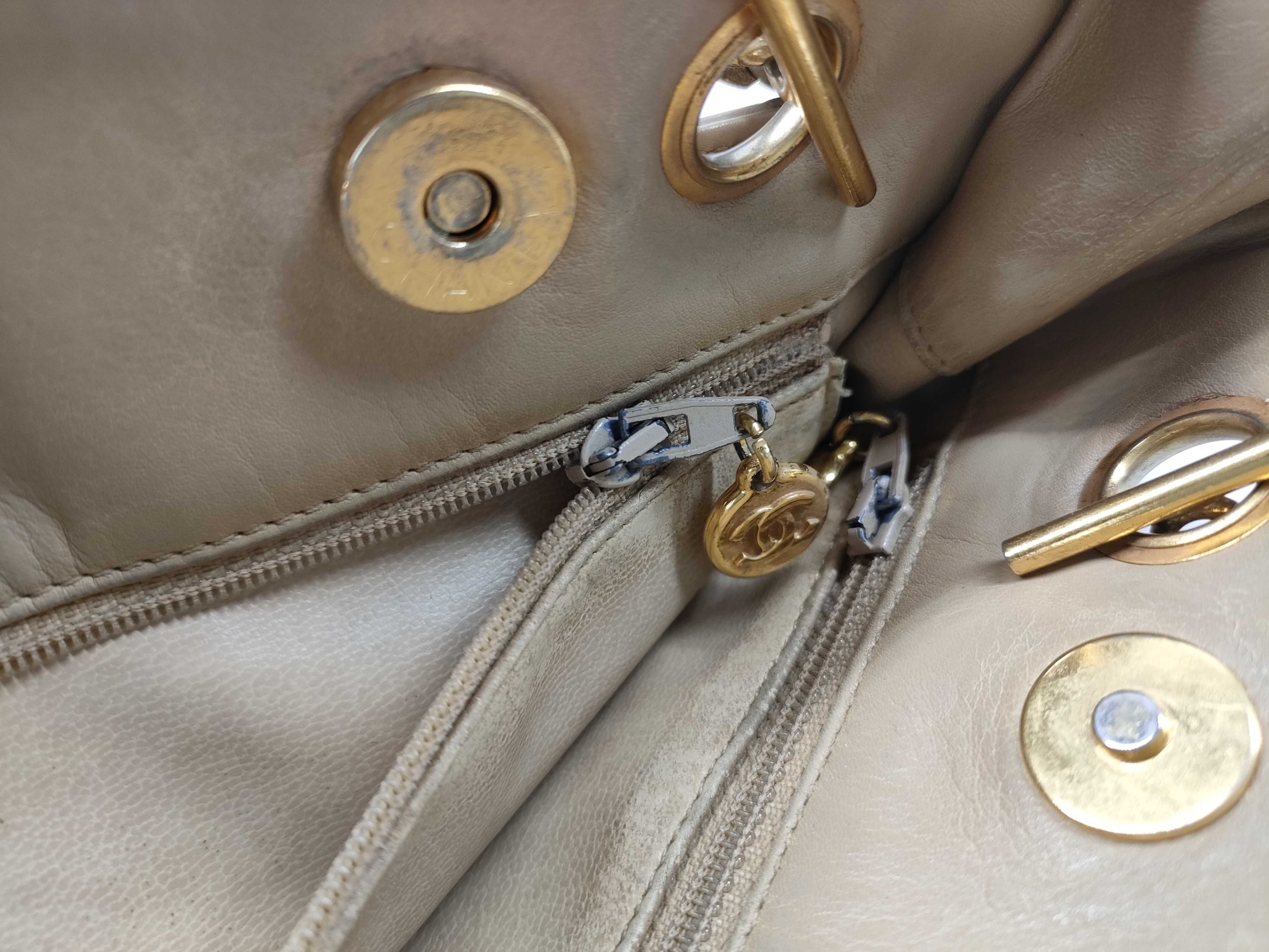 【水曜終了】(10228_0129)CHANEL ラムスキン チェーントート 1番台 トートバッグ