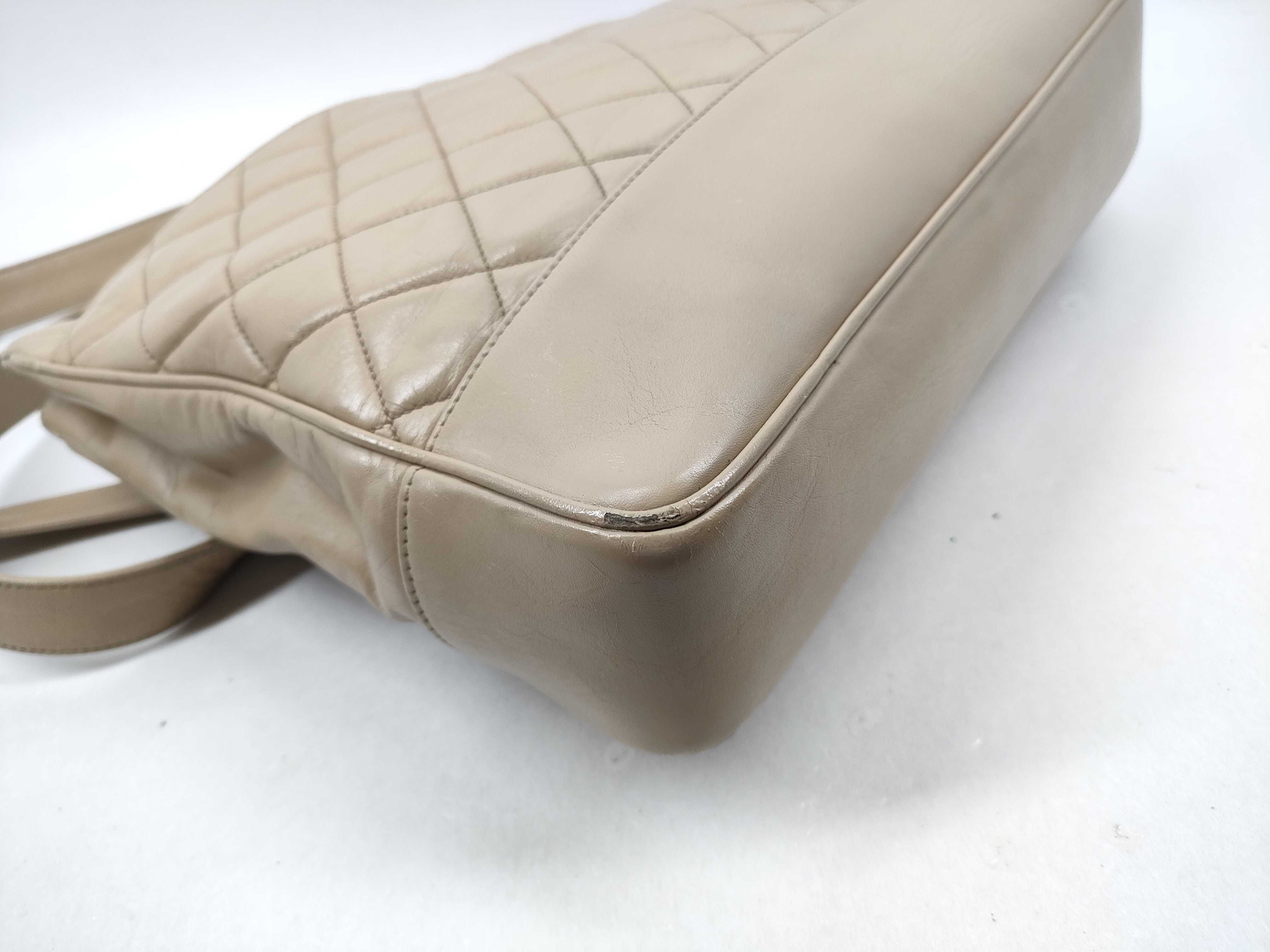 【水曜終了】(10228_0129)CHANEL ラムスキン チェーントート 1番台 トートバッグ