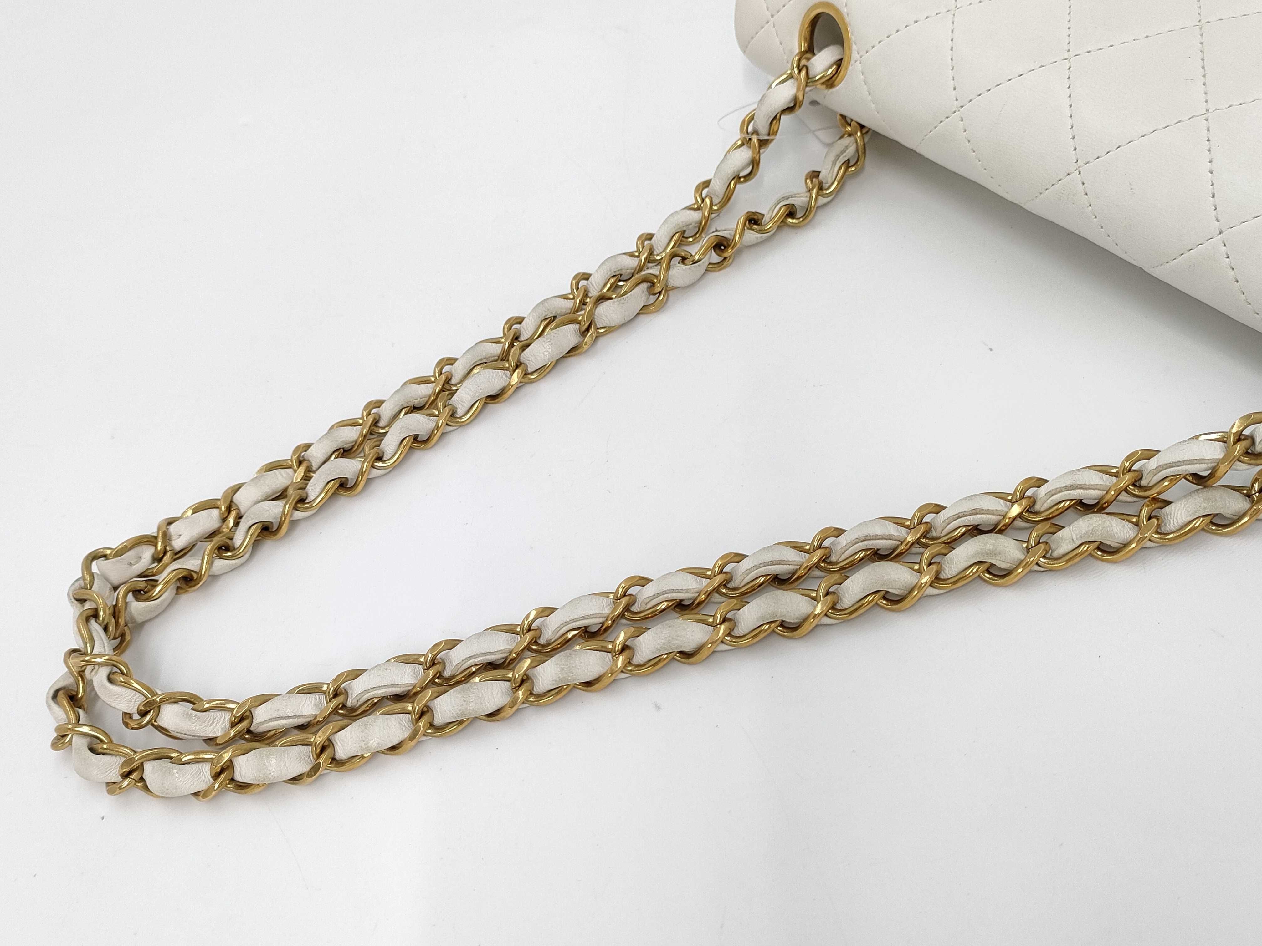 【水曜終了】(10228_0073)CHANEL ラムスキン マトラッセ Wフラップ ショルダーバッグ