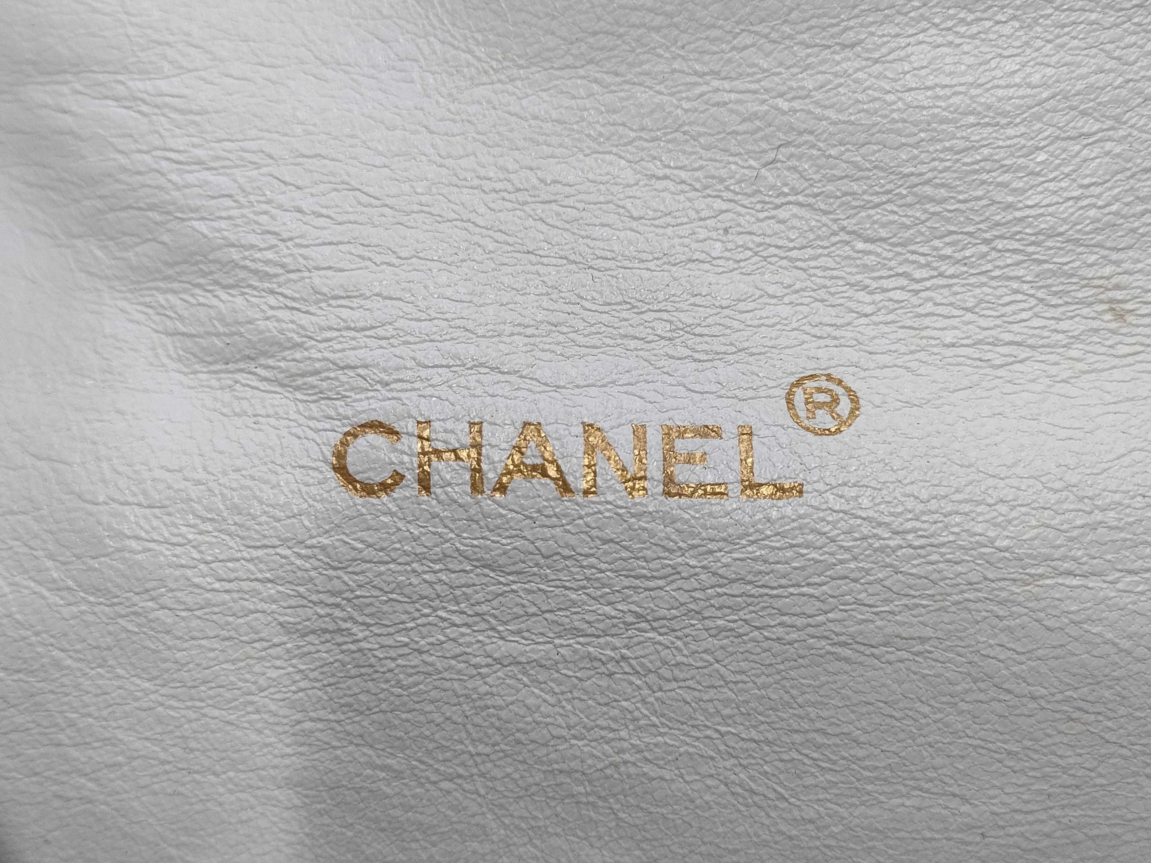 【水曜終了】(10228_0074)CHANEL ラムスキン ショルダー 白 ショルダーバッグ