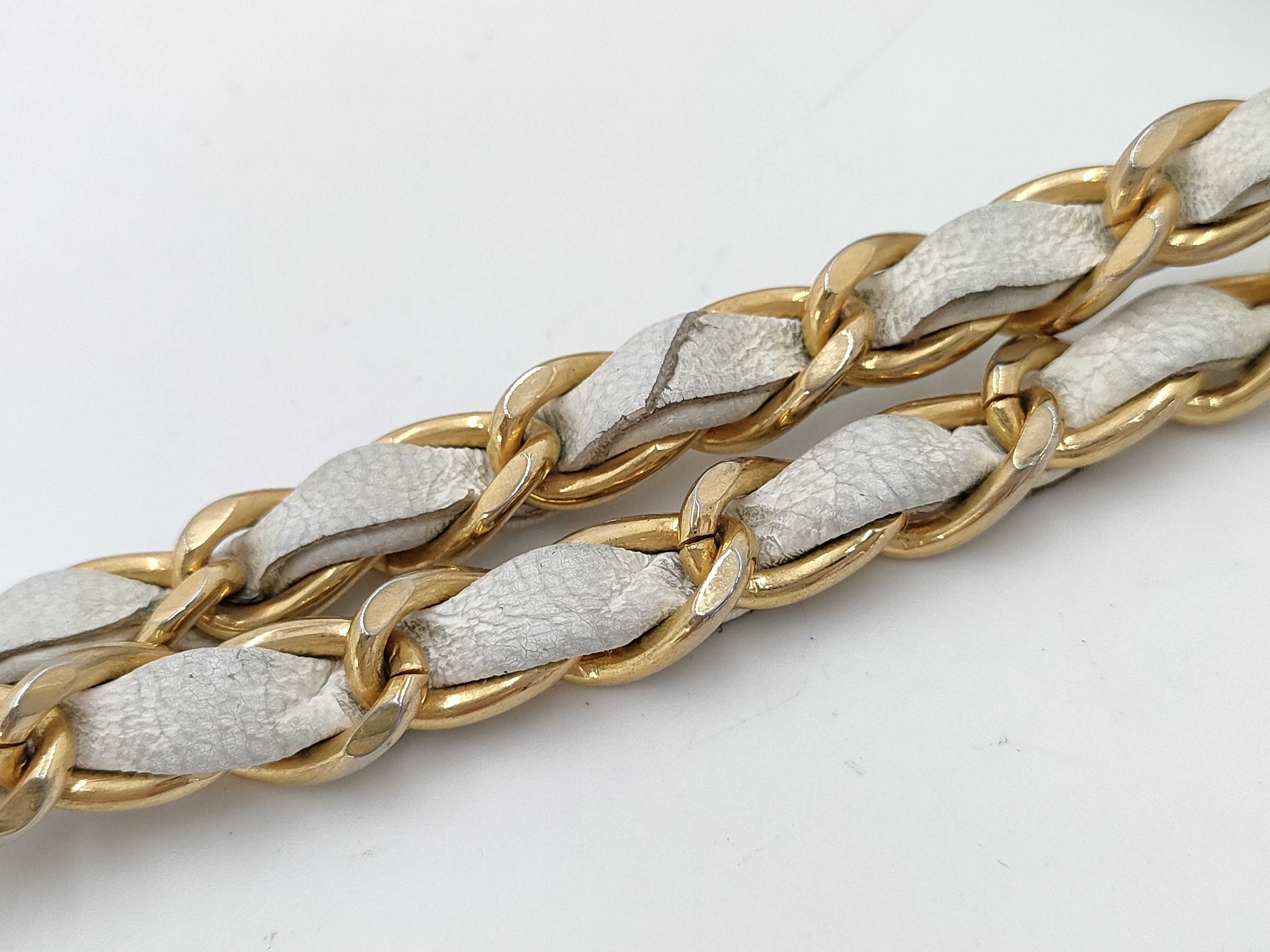 【水曜終了】(10228_0074)CHANEL ラムスキン ショルダー 白 ショルダーバッグ