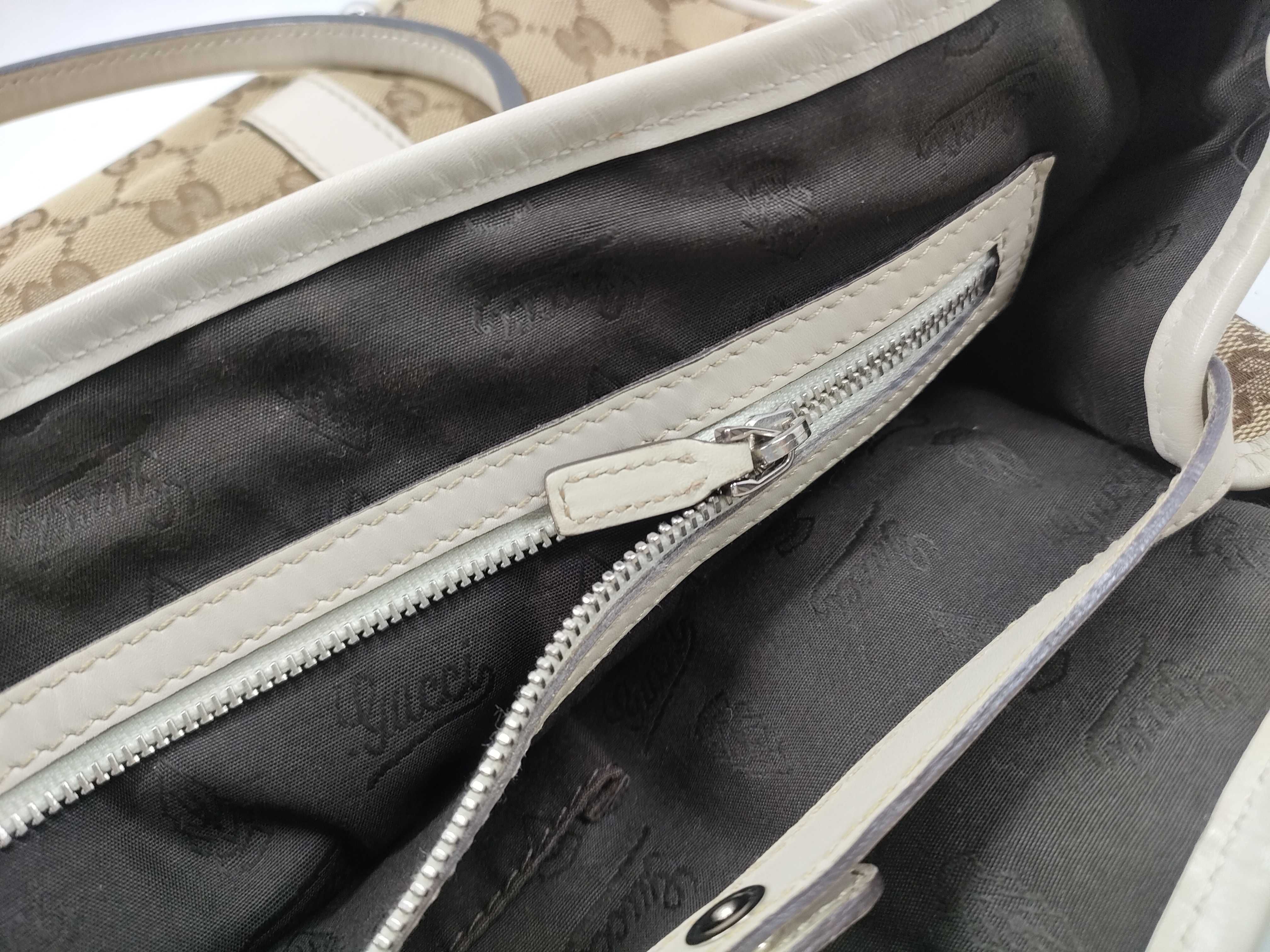【水曜終了】(10230_0011)GUCCI GGキャンバス 232957/トート/ホワイト トートバッグ
