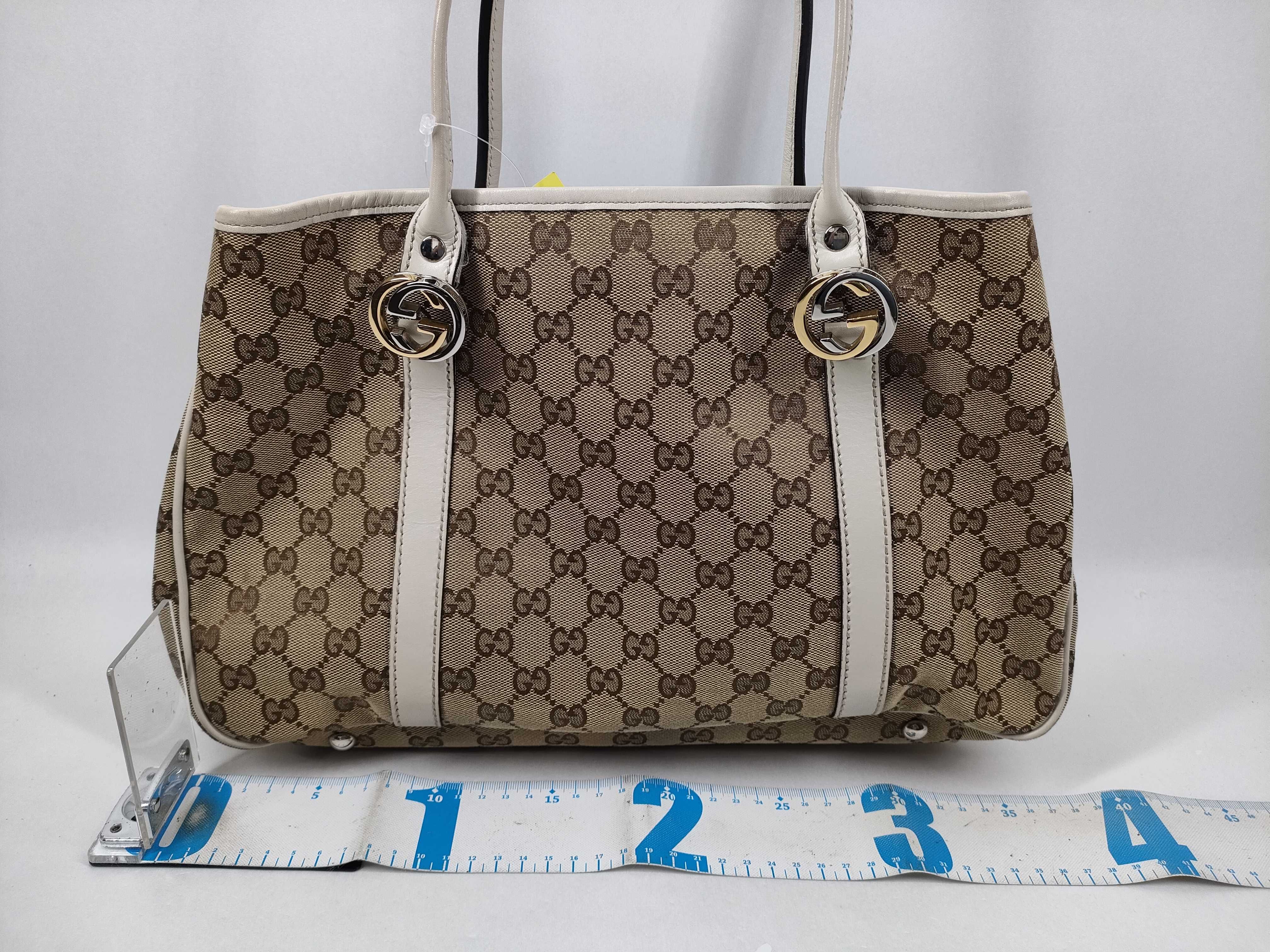 【水曜終了】(10230_0011)GUCCI GGキャンバス 232957/トート/ホワイト トートバッグ