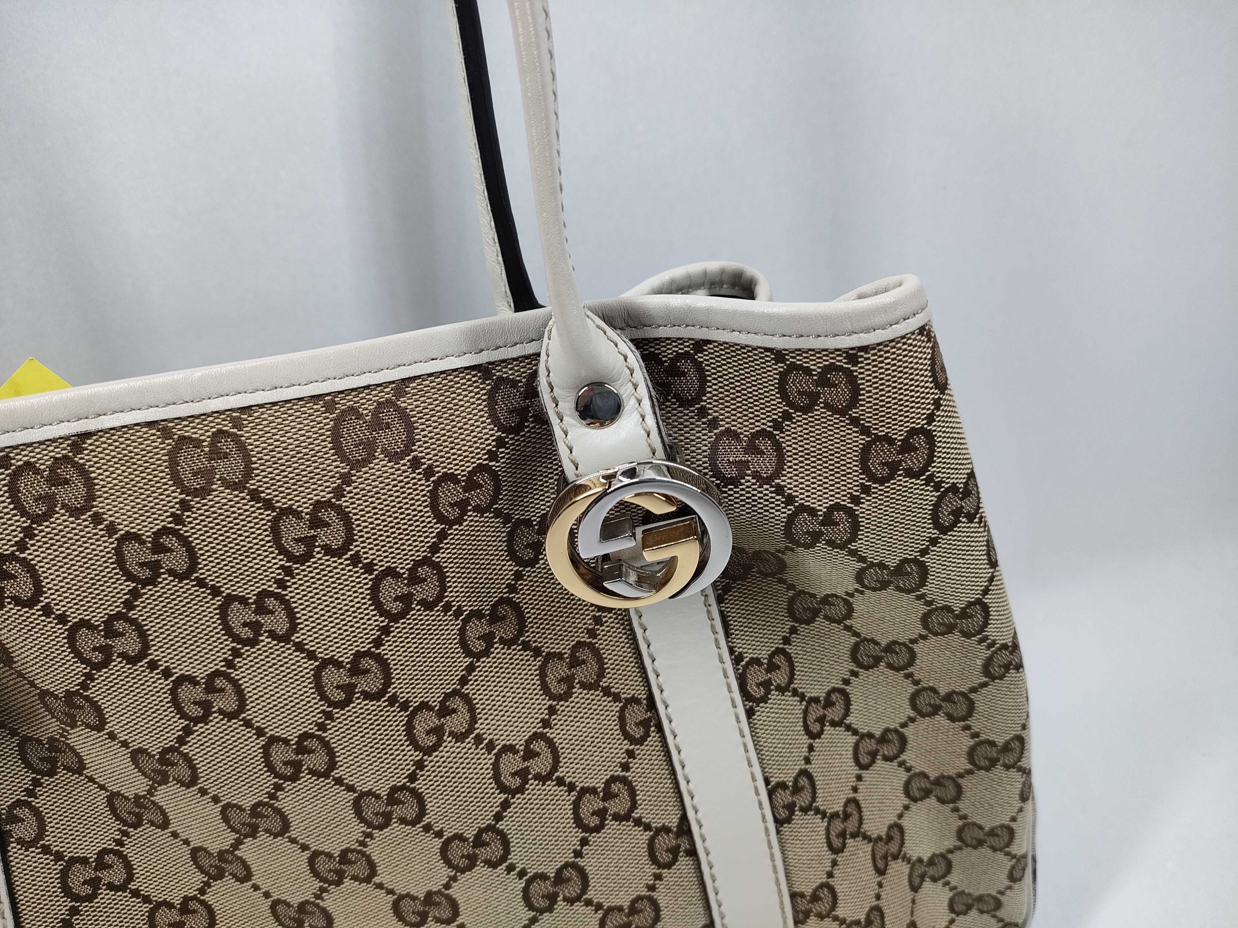 【水曜終了】(10230_0011)GUCCI GGキャンバス 232957/トート/ホワイト トートバッグ
