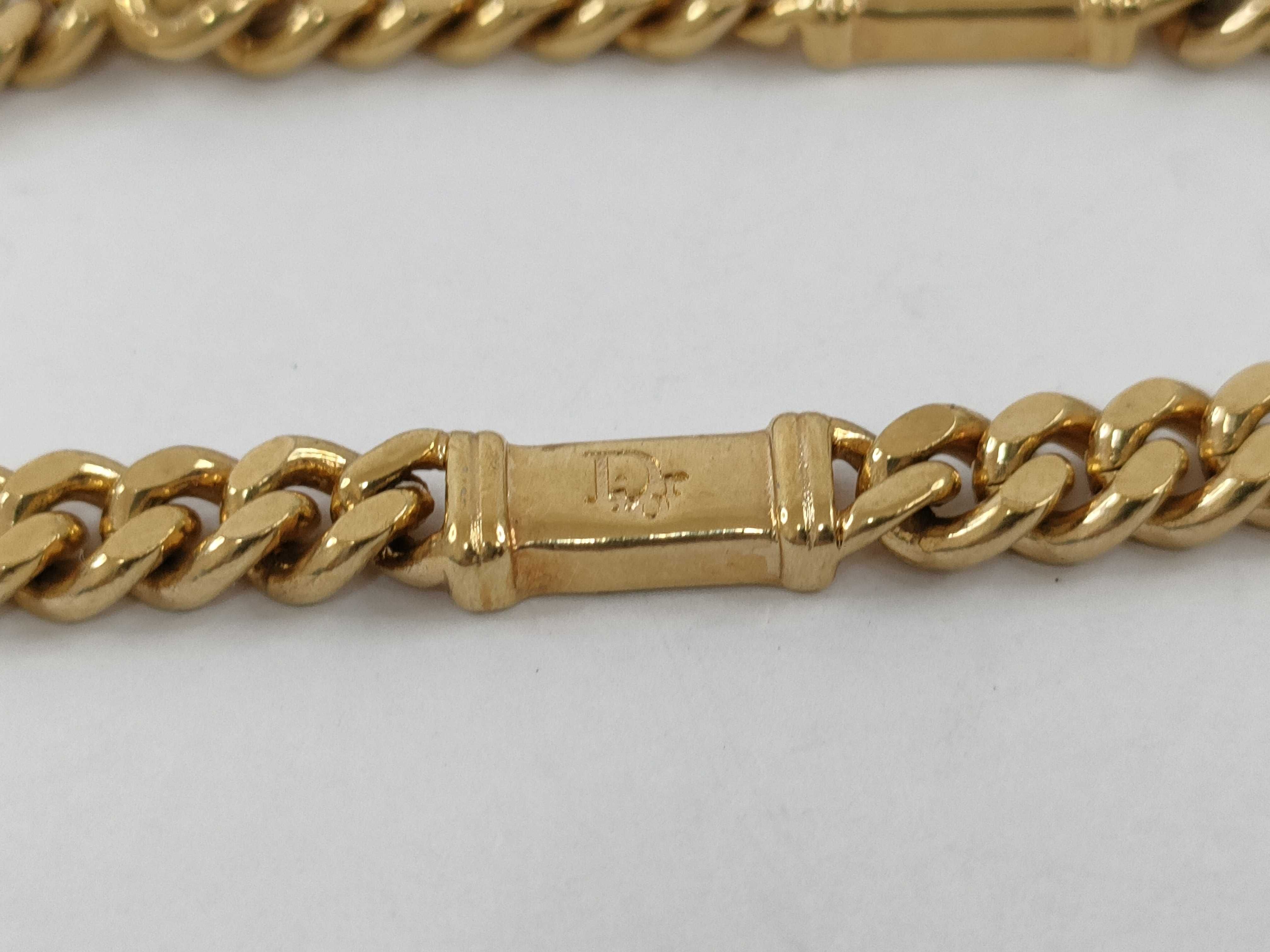 【水曜終了】(10221_0624)Dior クリスチャンディオール ロゴ チェーン ブレスレット ゴールド ブレスレット・バングル