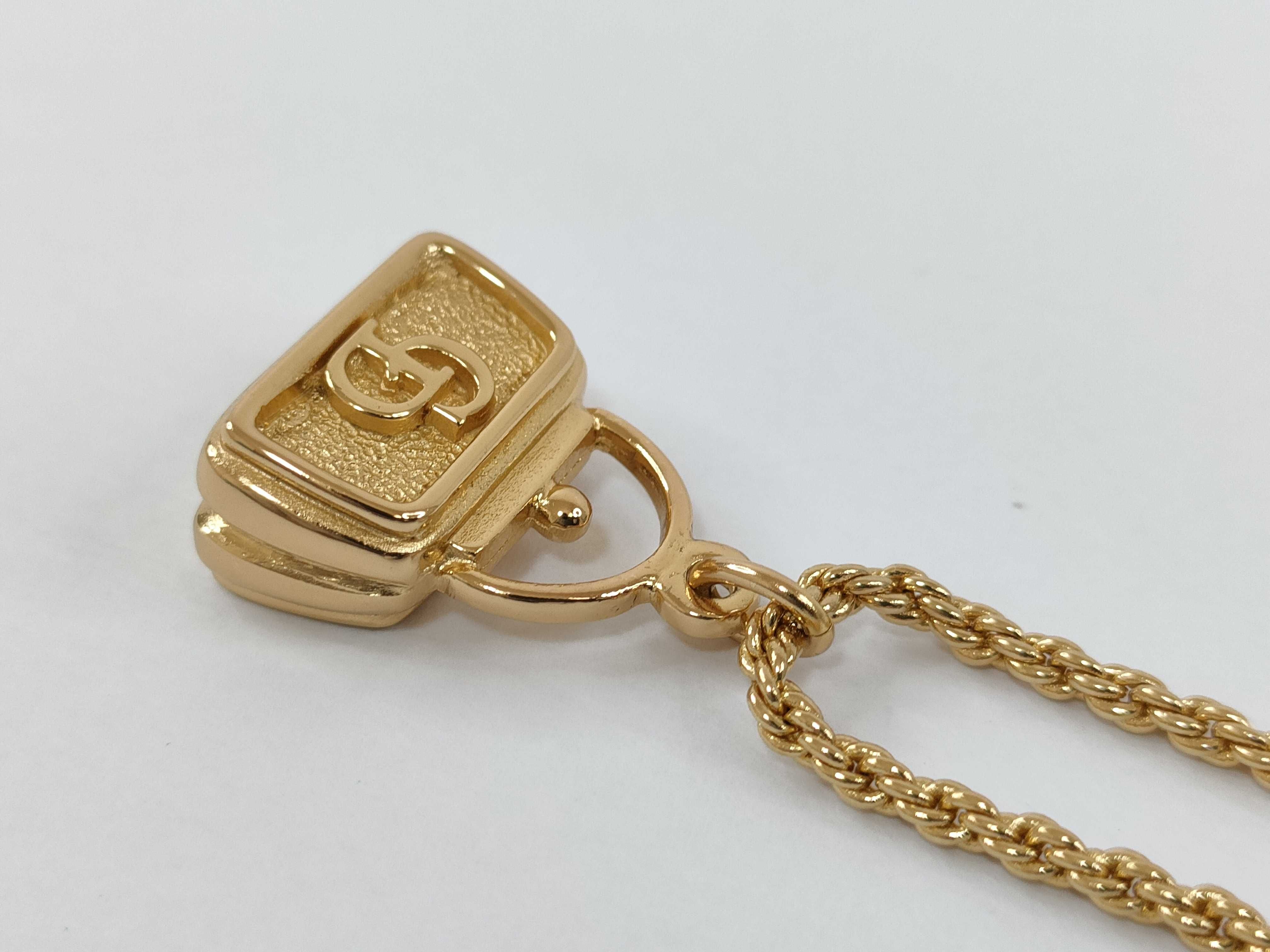 【水曜終了】(10221_0696)Dior ネックレス バッグモチーフ ゴールド ネックレス