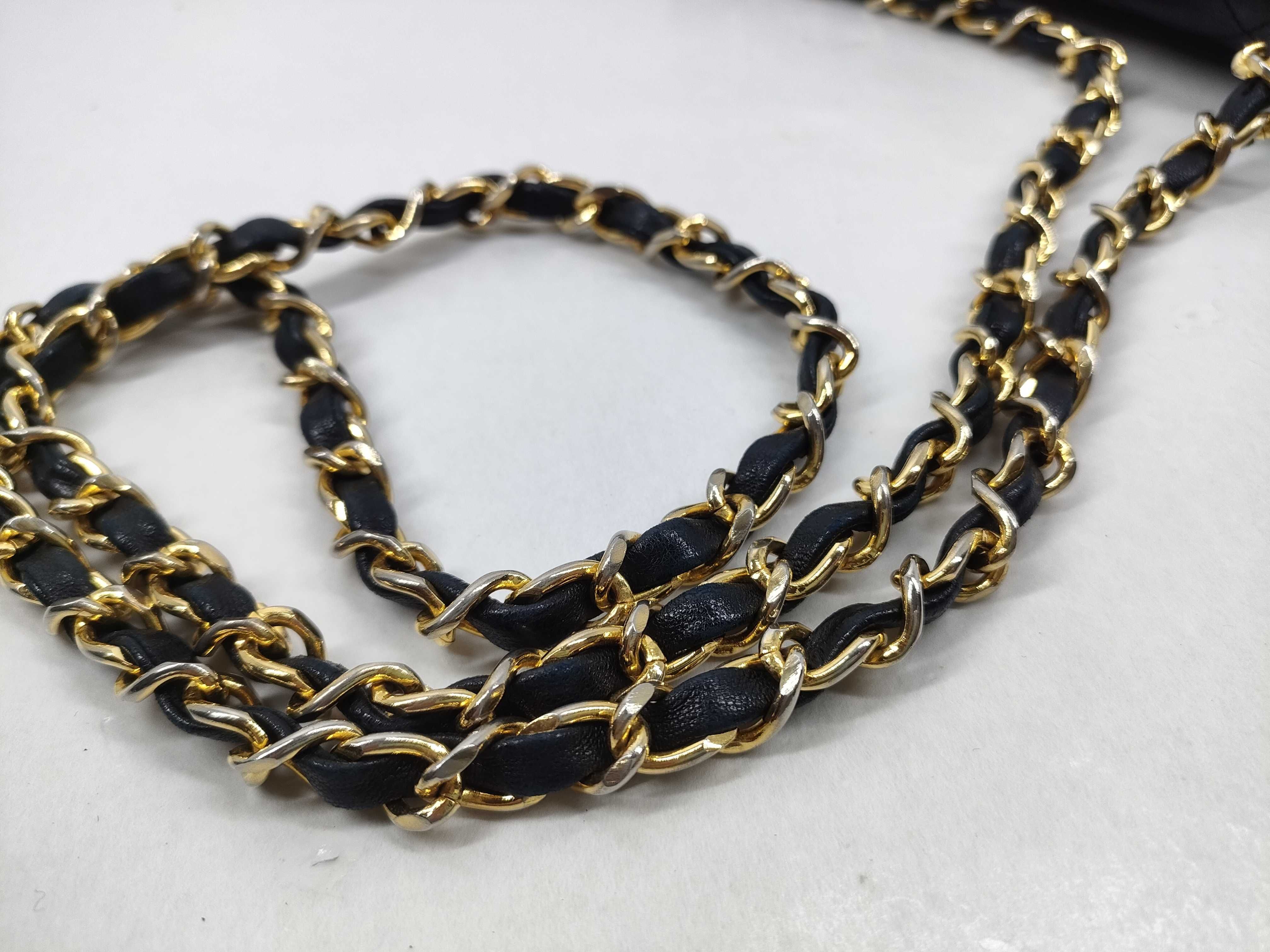 【水曜終了】(10228_0107)CHANEL ラムスキン チェーンショルダー 中ポケット劣化有 ショルダーバッグ
