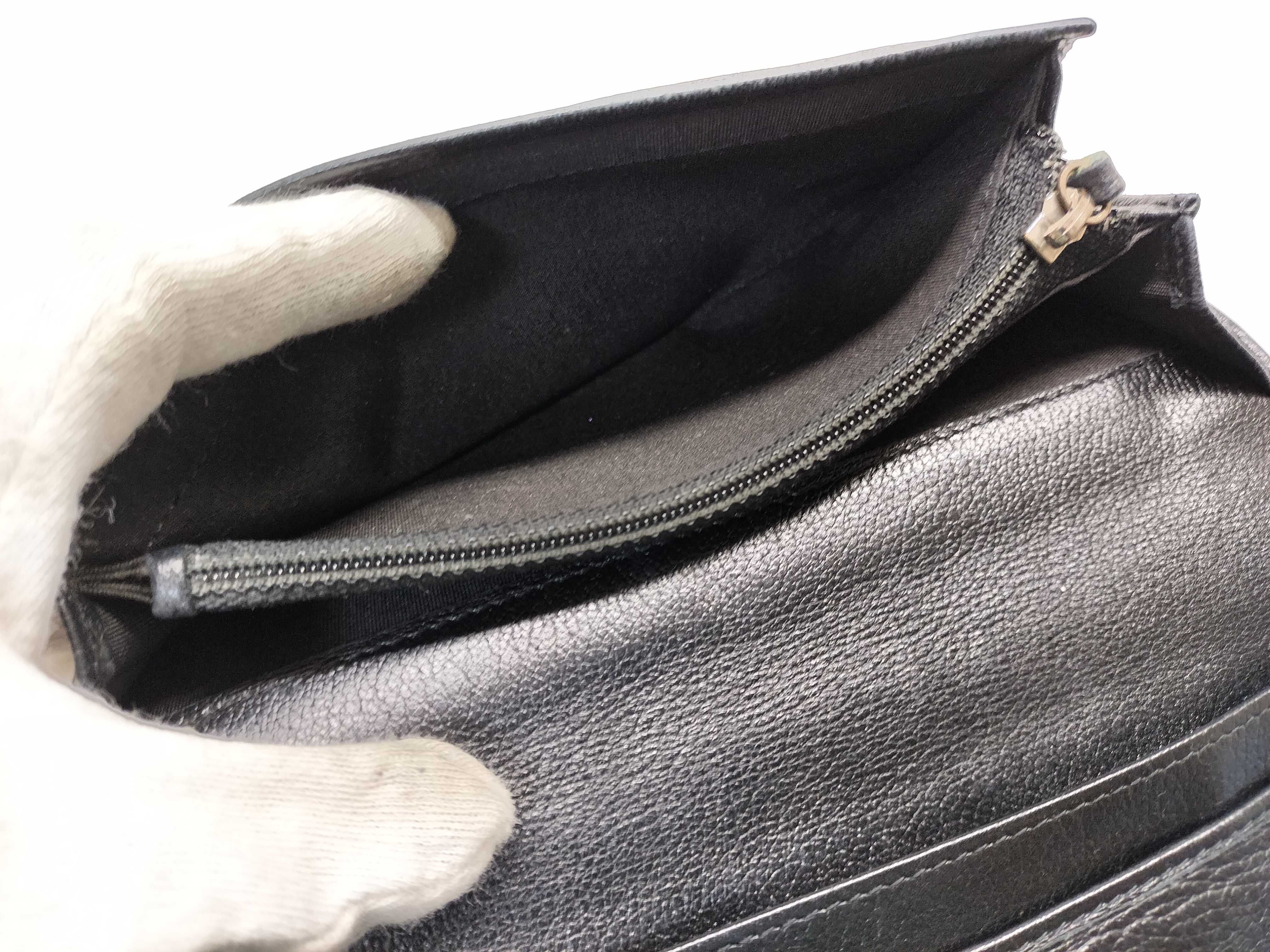 【水曜終了】(10228_0060)CHANEL レザー カメリア ロングウォレット 二つ折り 財布