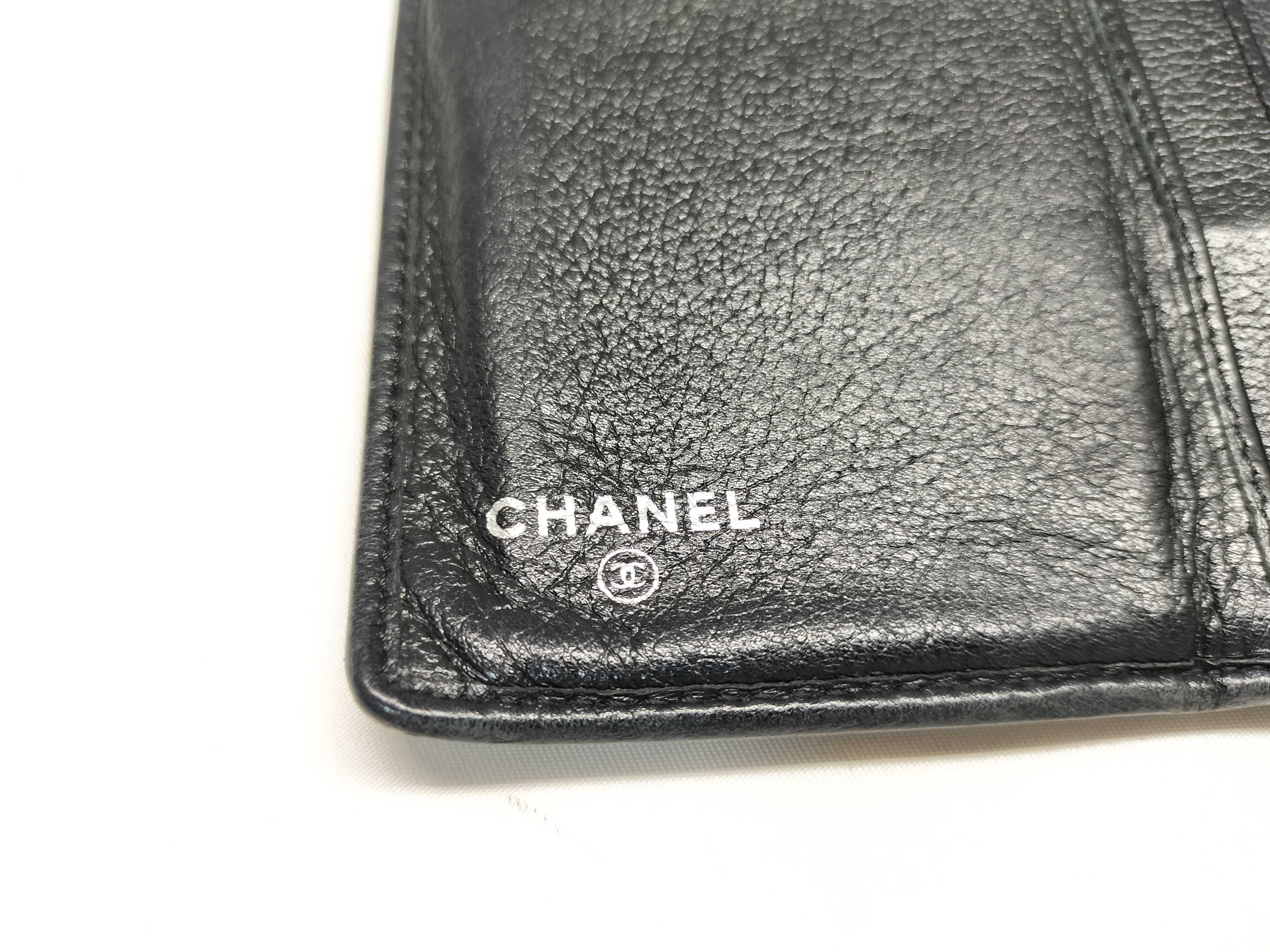 【水曜終了】(10228_0060)CHANEL レザー カメリア ロングウォレット 二つ折り 財布