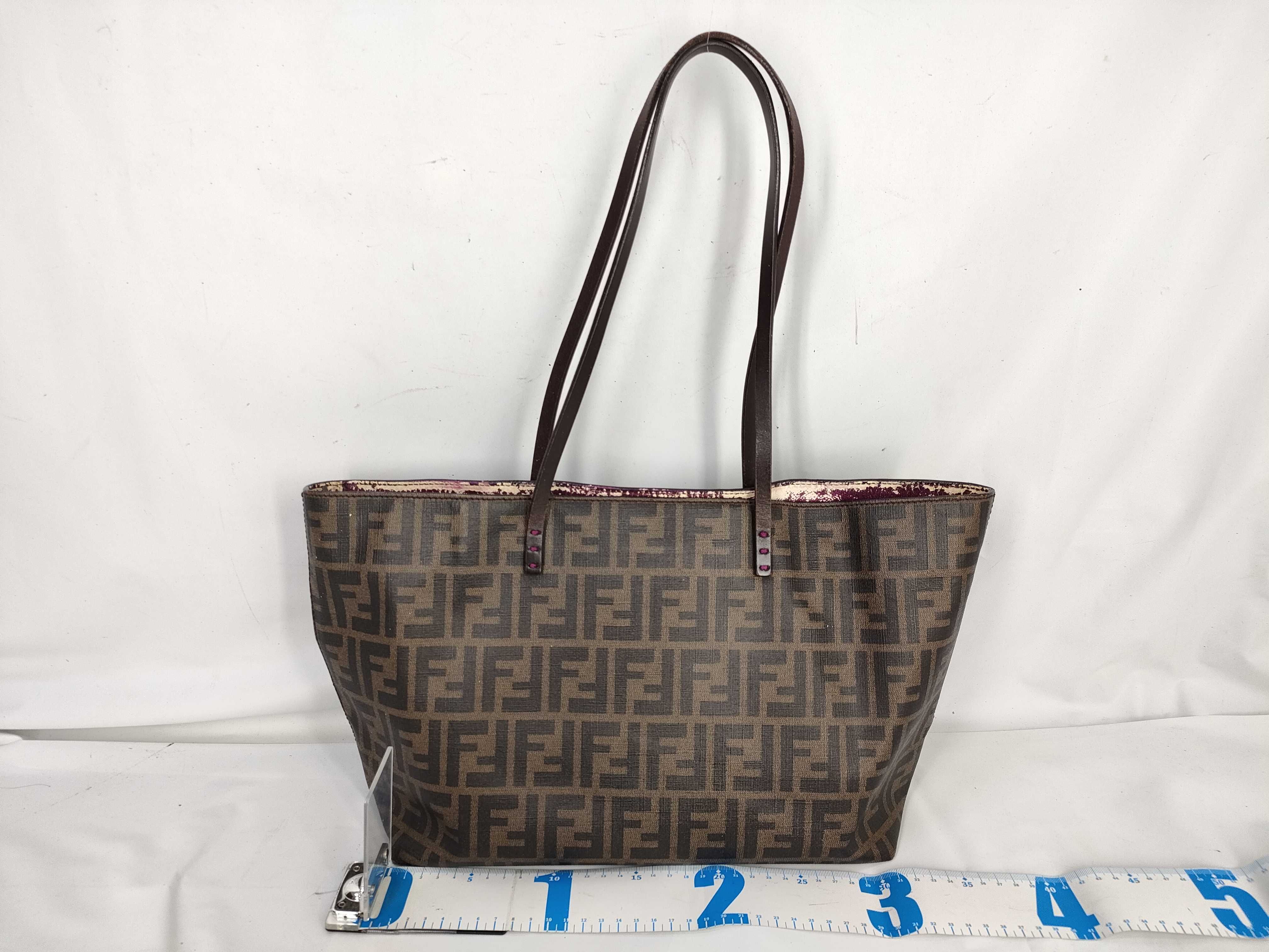 【水曜終了】(10230_0350)FENDI ズッカ柄 PVCトート トートバッグ