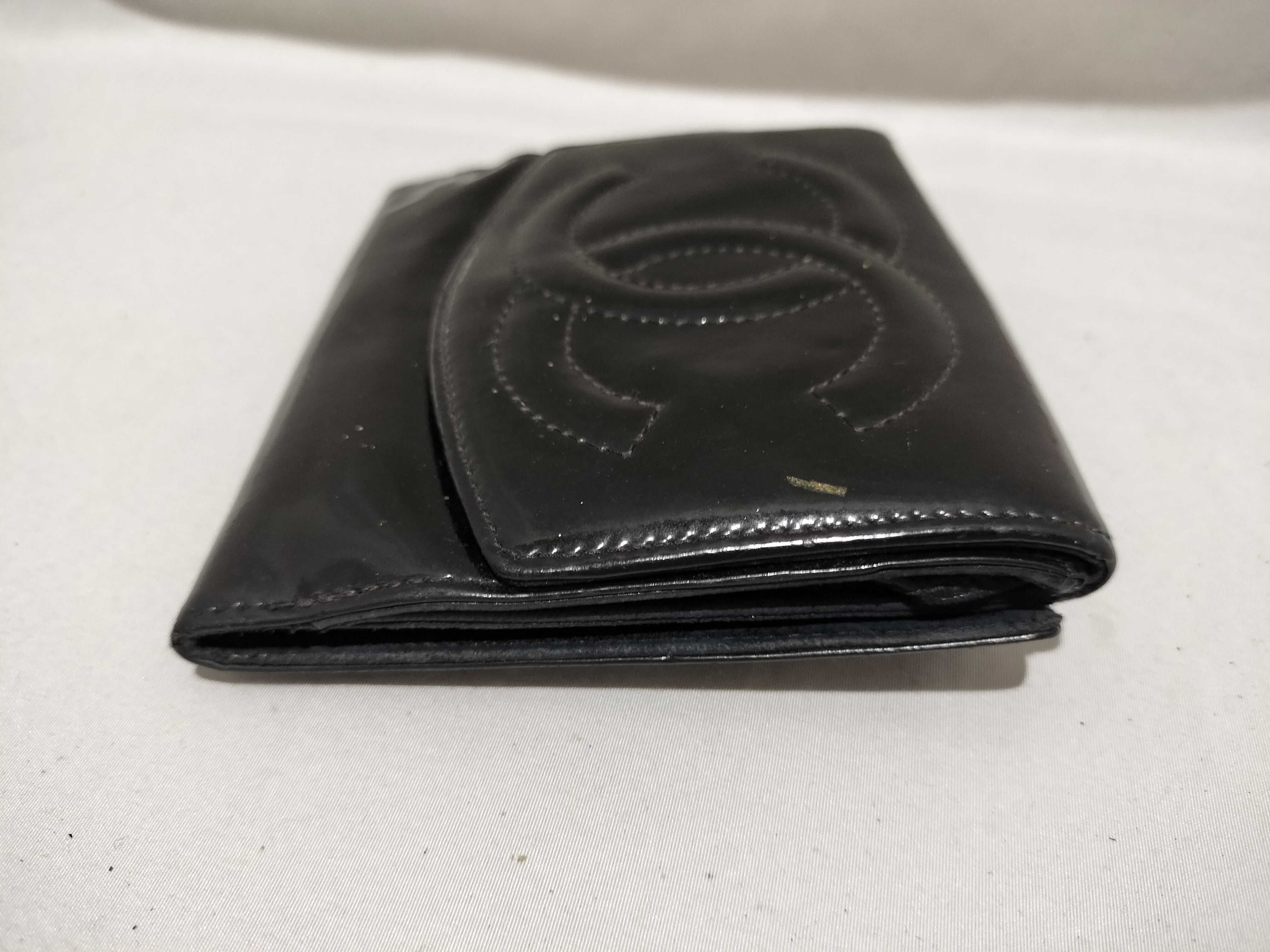 【水曜終了】(10228_0063)CHANEL エナメル 折り 財布 財布
