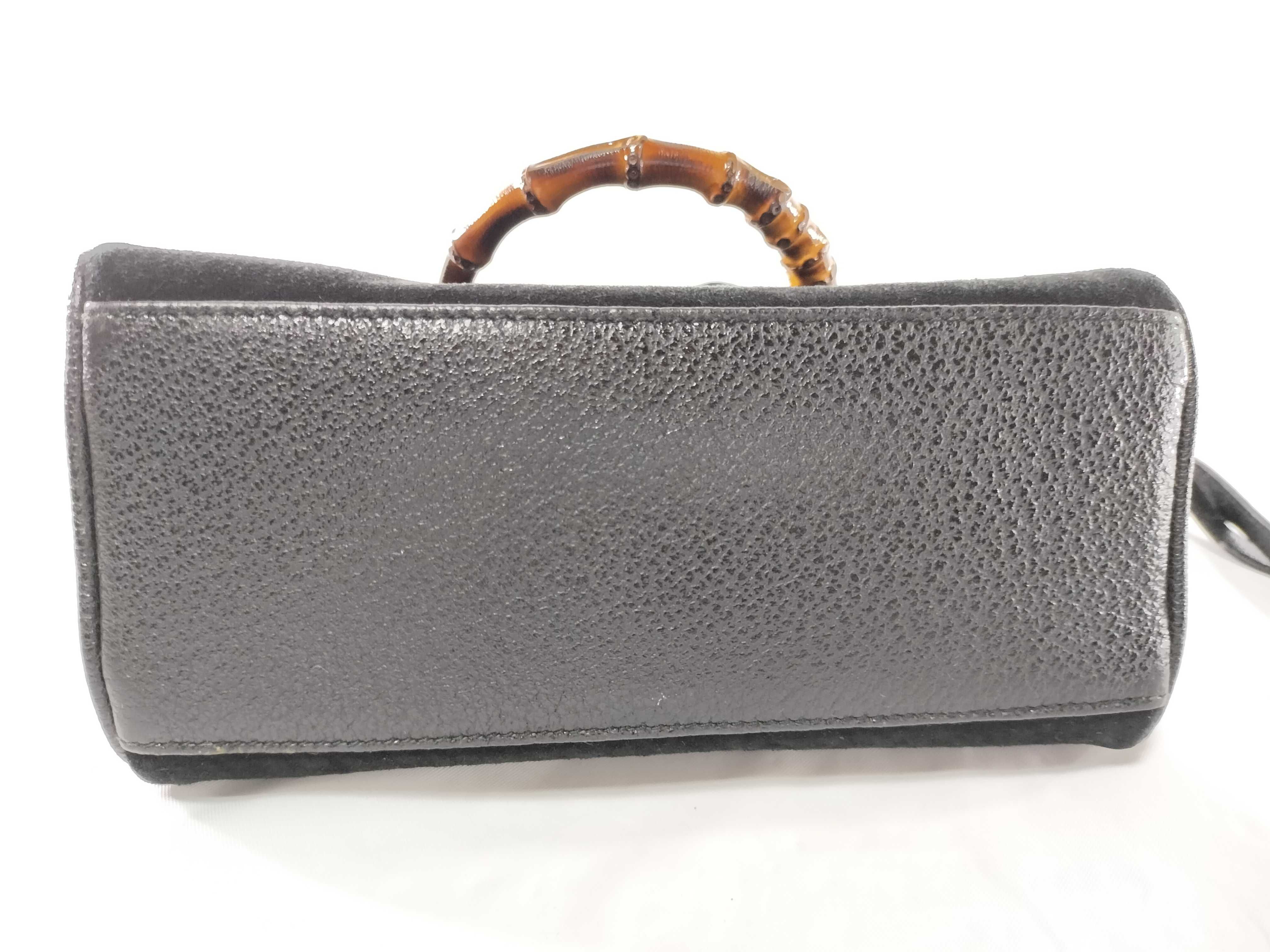 【水曜終了】(10230_0015)GUCCI バンブー 007 122 0232 バンブー ミニスエード×レザー 2WAY ハンドバッグ