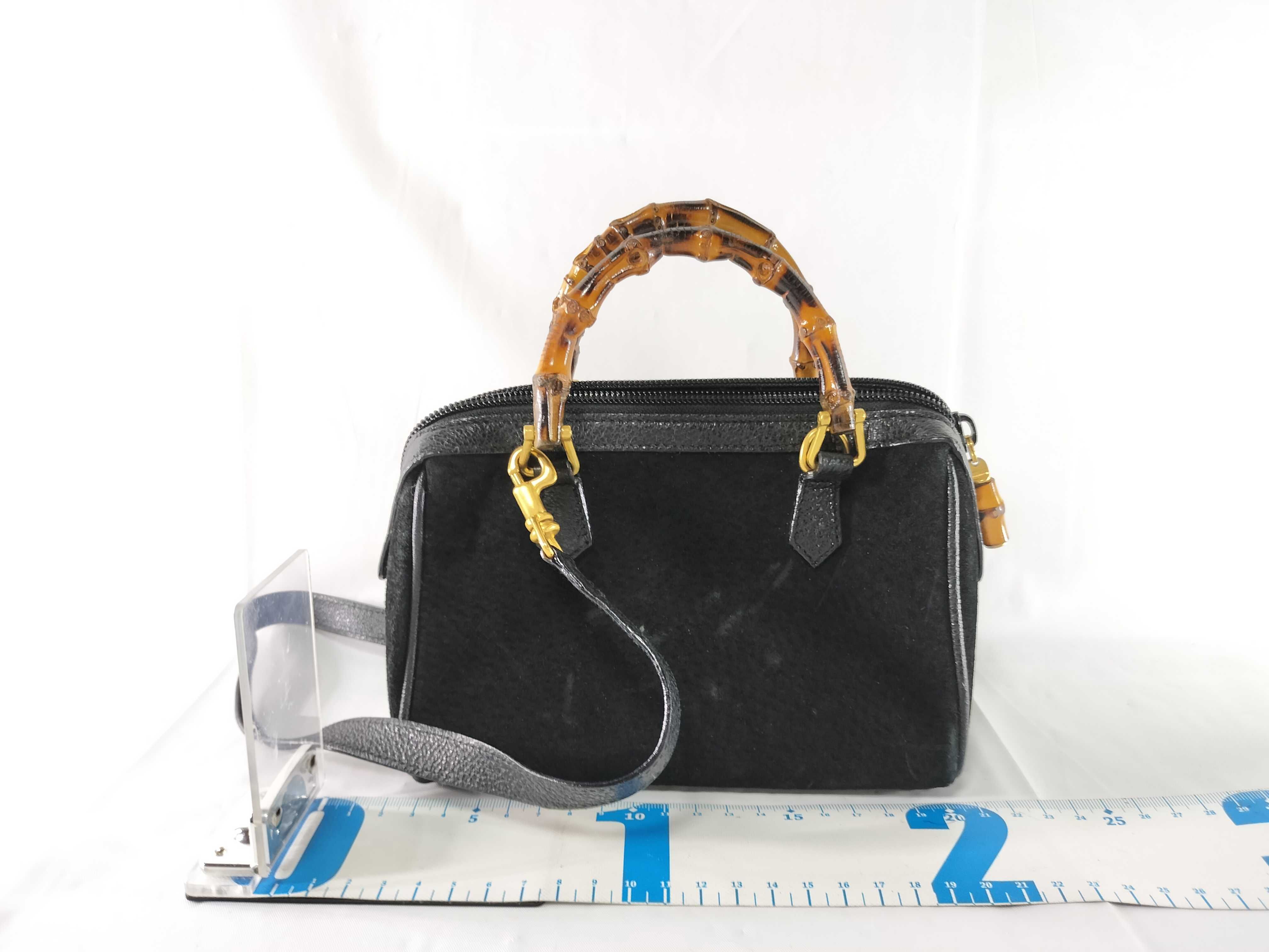 【水曜終了】(10230_0015)GUCCI バンブー 007 122 0232 バンブー ミニスエード×レザー 2WAY ハンドバッグ