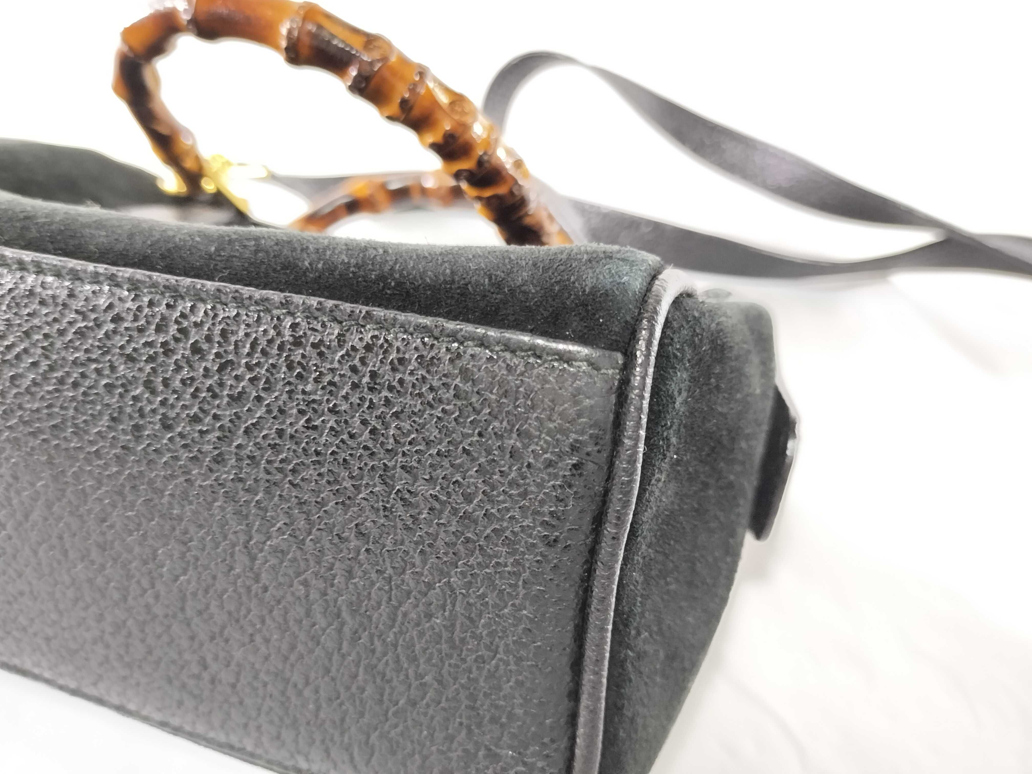 【水曜終了】(10230_0015)GUCCI バンブー 007 122 0232 バンブー ミニスエード×レザー 2WAY ハンドバッグ
