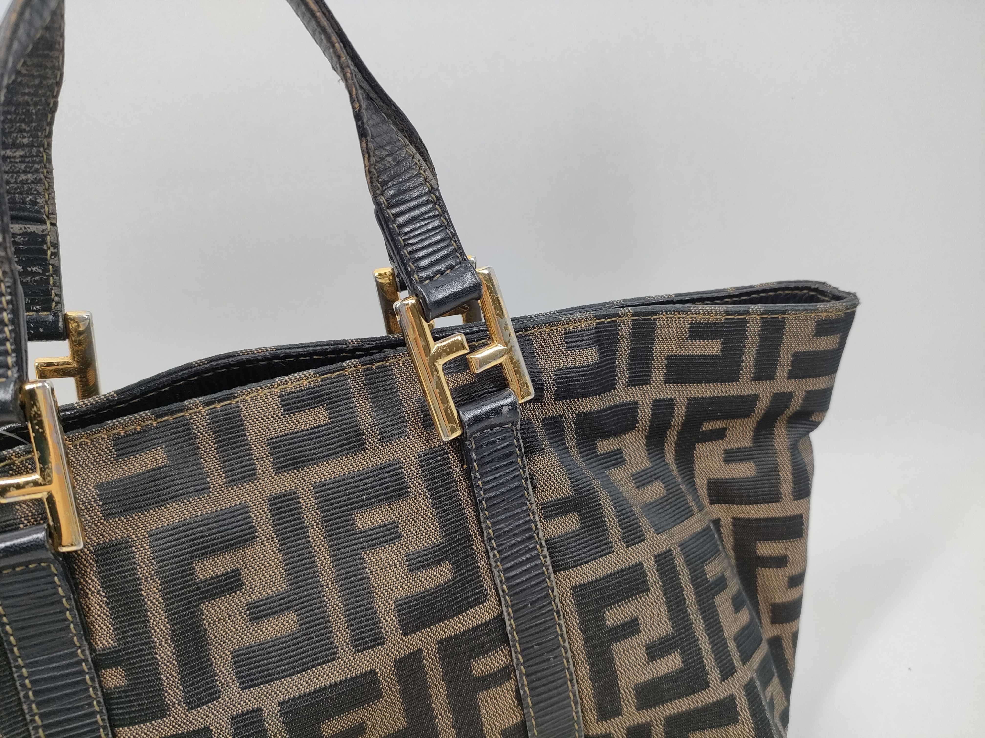 【水曜終了】(10230_0317)FENDI ズッカ柄 トート ハンドバッグ