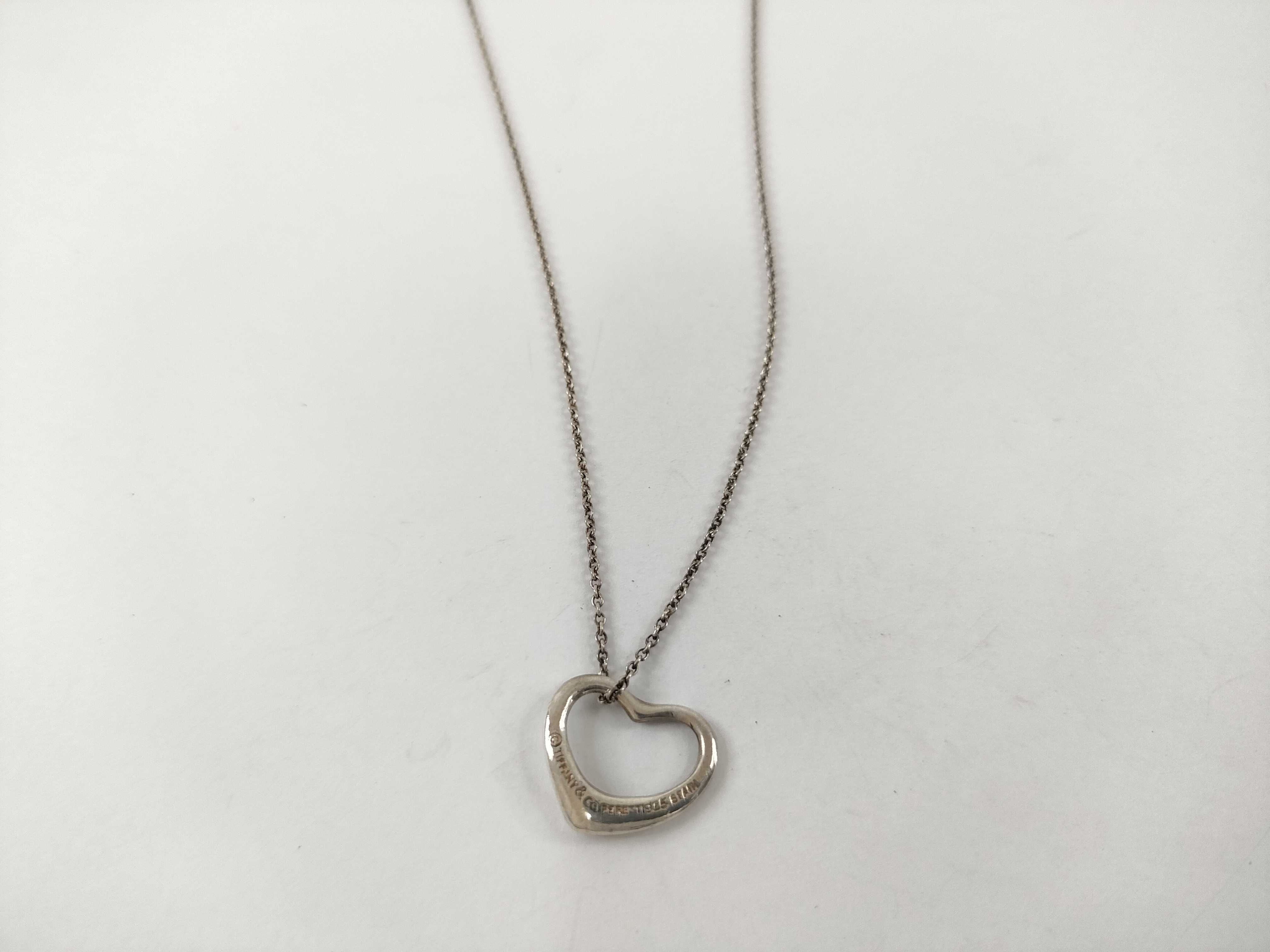 【水曜終了】(10221_0435)Tiffany&Co. オープンハート オープンハート SV925 2.3g ネックレス