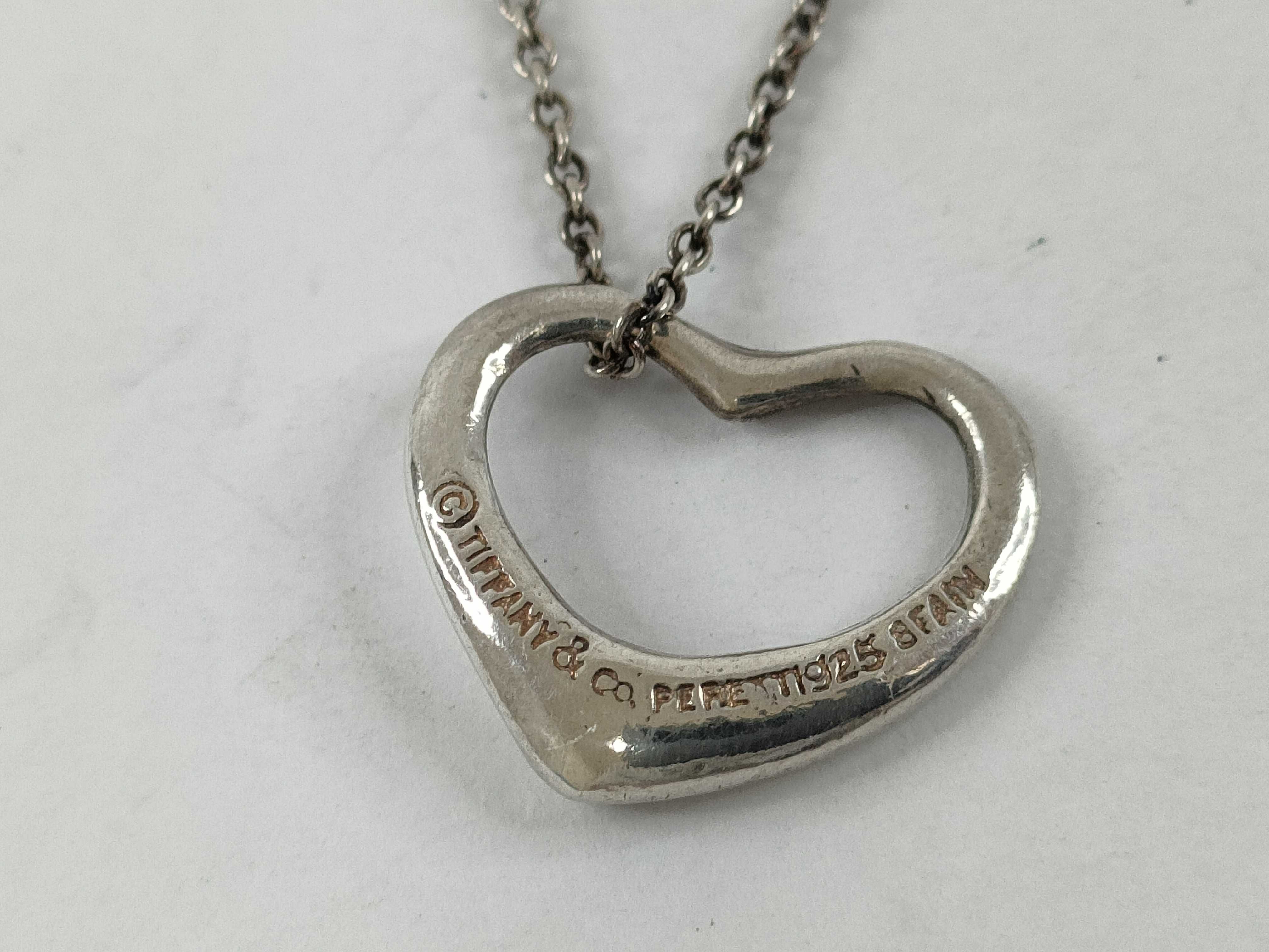 【水曜終了】(10221_0435)Tiffany&Co. オープンハート オープンハート SV925 2.3g ネックレス