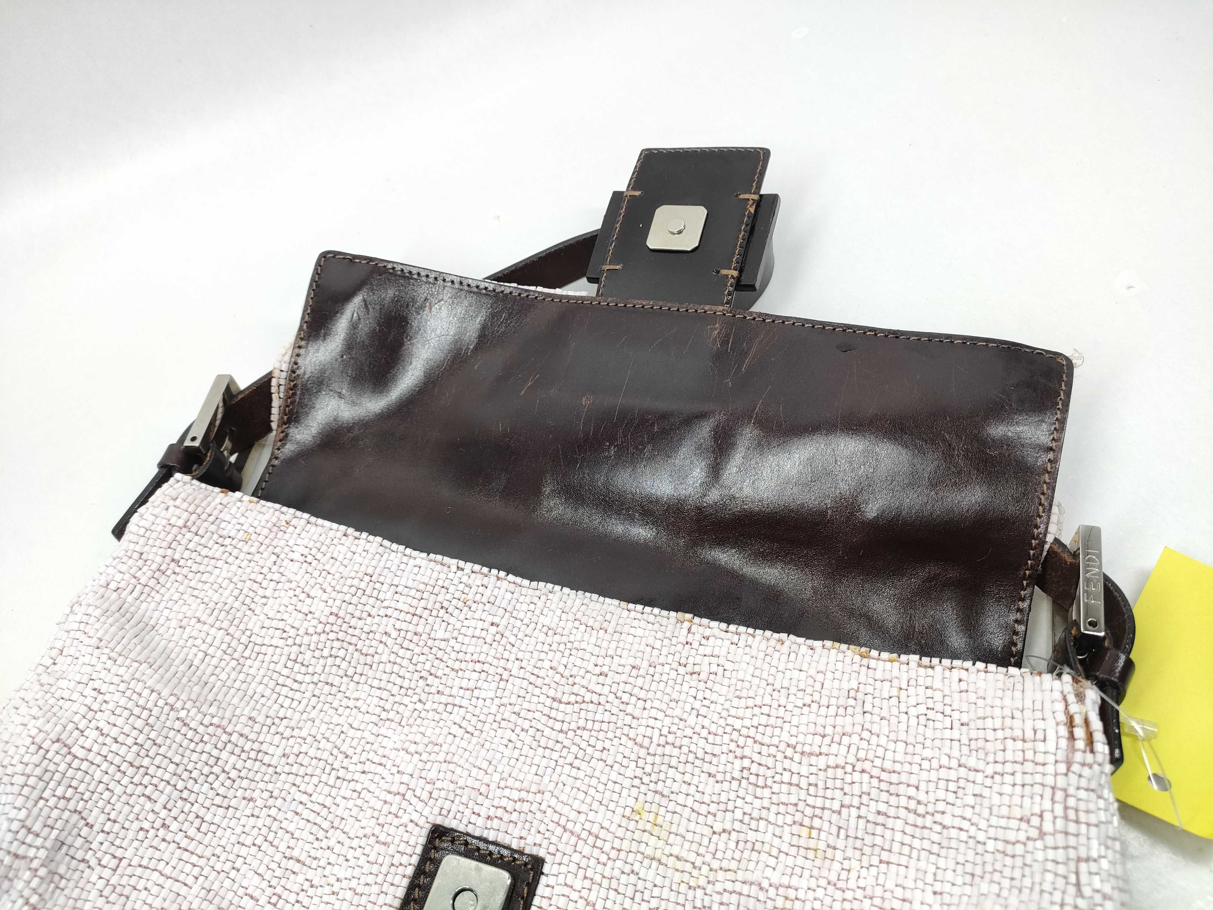 【水曜終了】(10230_0351)FENDI ズッカ柄 マンマ ビーズ ピンク ショルダーバッグ