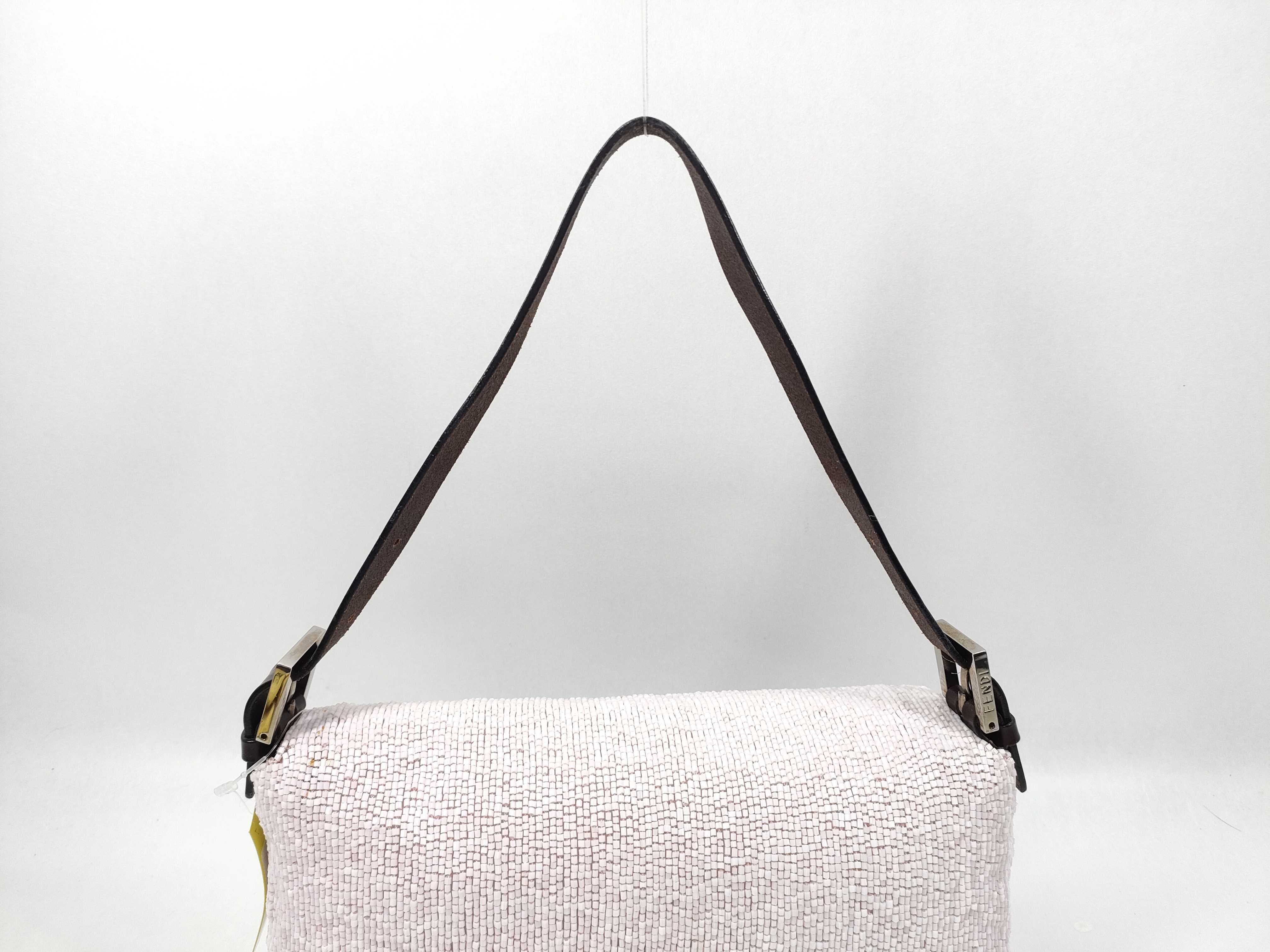 【水曜終了】(10230_0351)FENDI ズッカ柄 マンマ ビーズ ピンク ショルダーバッグ