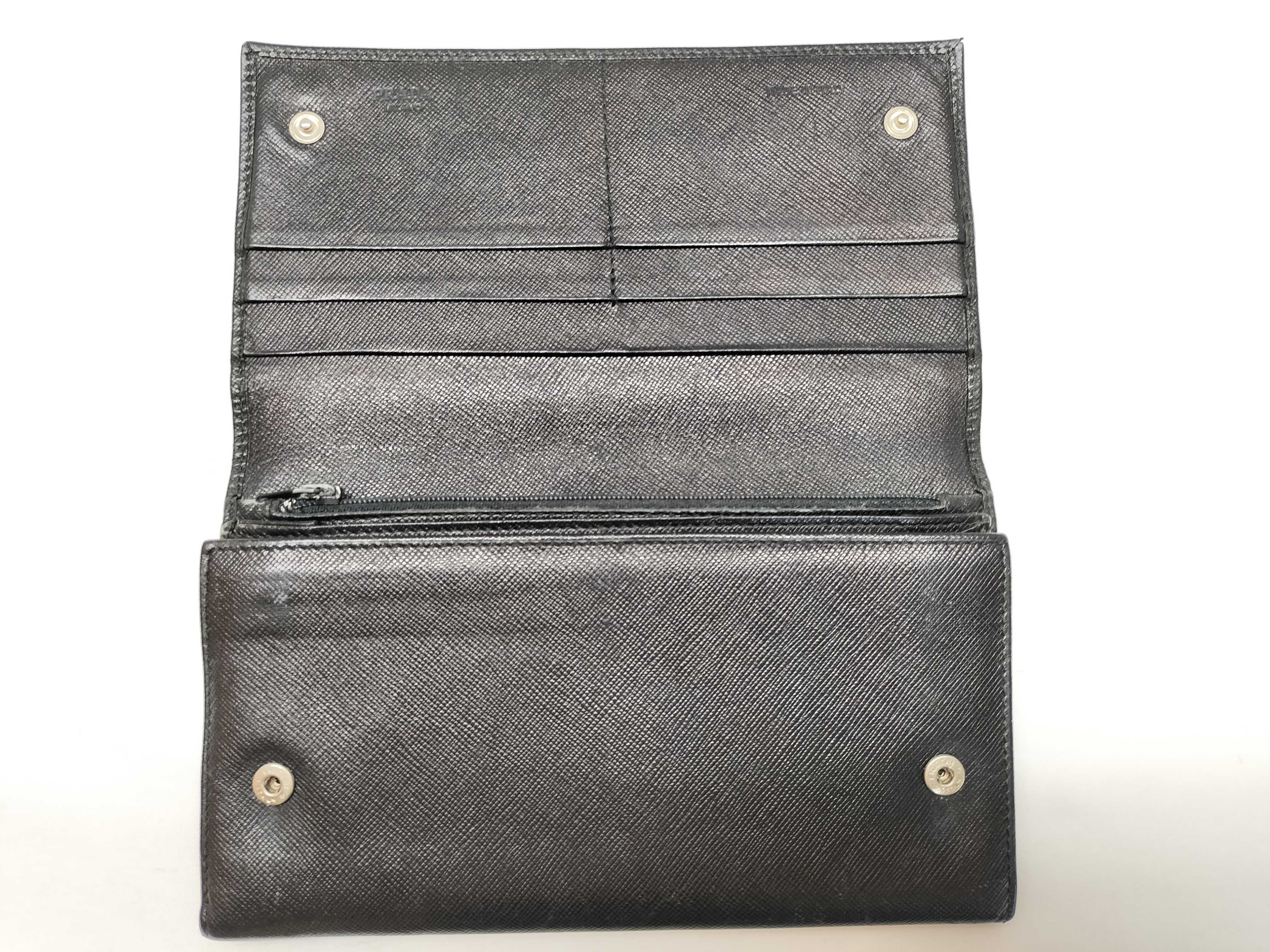 【水曜終了】(10230_0251)PRADA 長財布 ブラック 財布