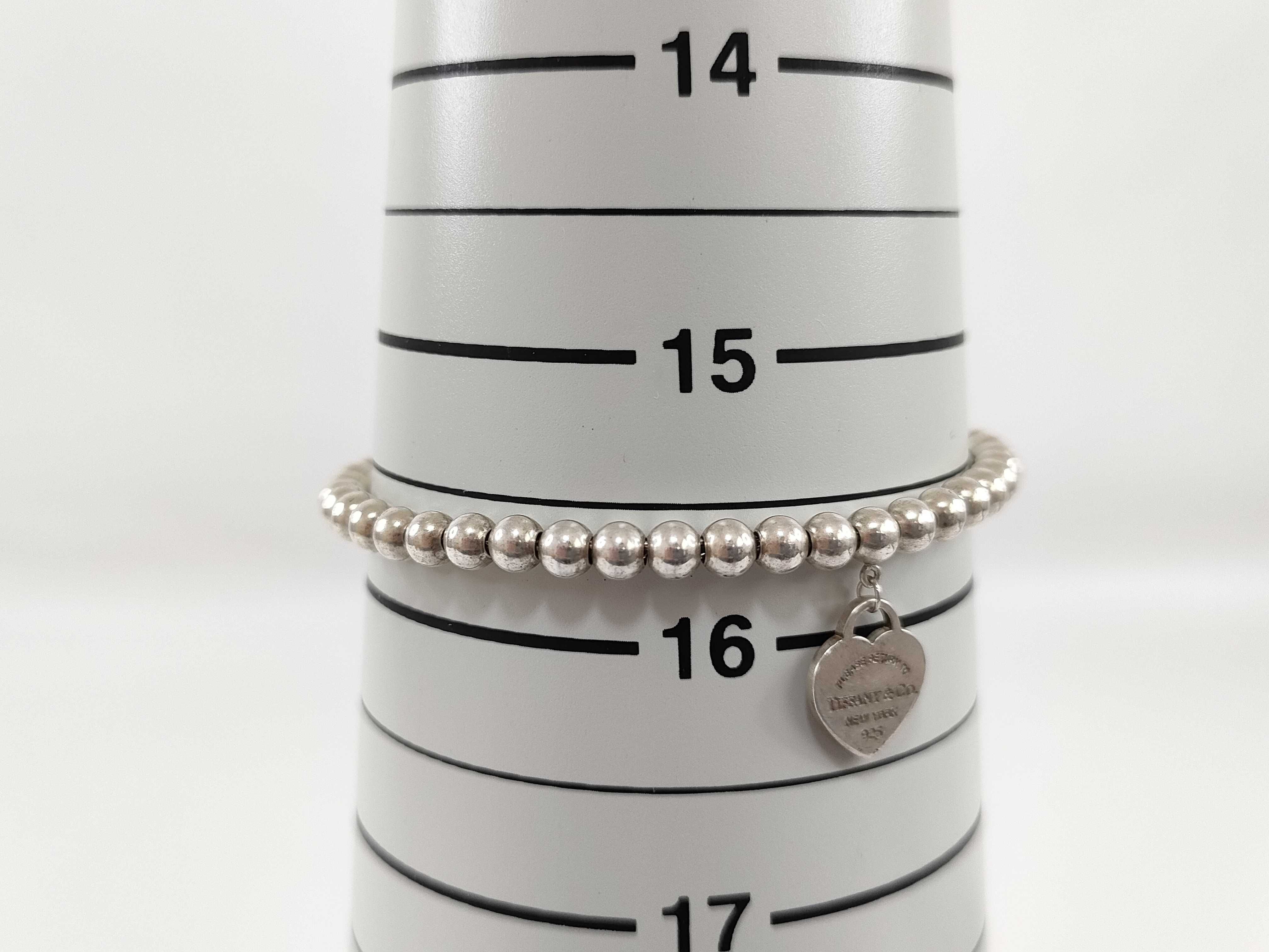 【水曜終了】(10221_0445)Tiffany&Co. ボールチェーン ハートブレスレット ブレスレット・バングル