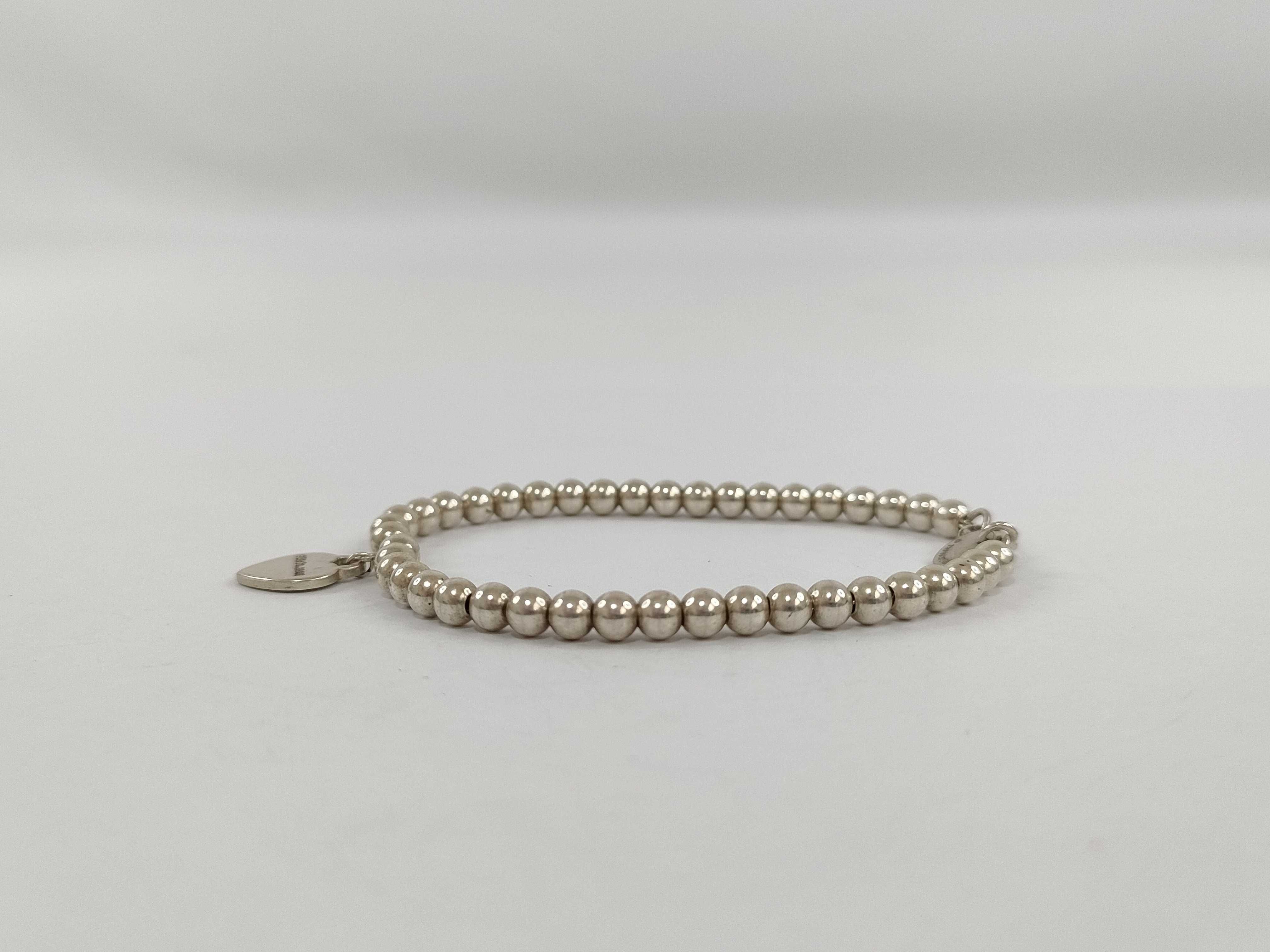 【水曜終了】(10221_0445)Tiffany&Co. ボールチェーン ハートブレスレット ブレスレット・バングル