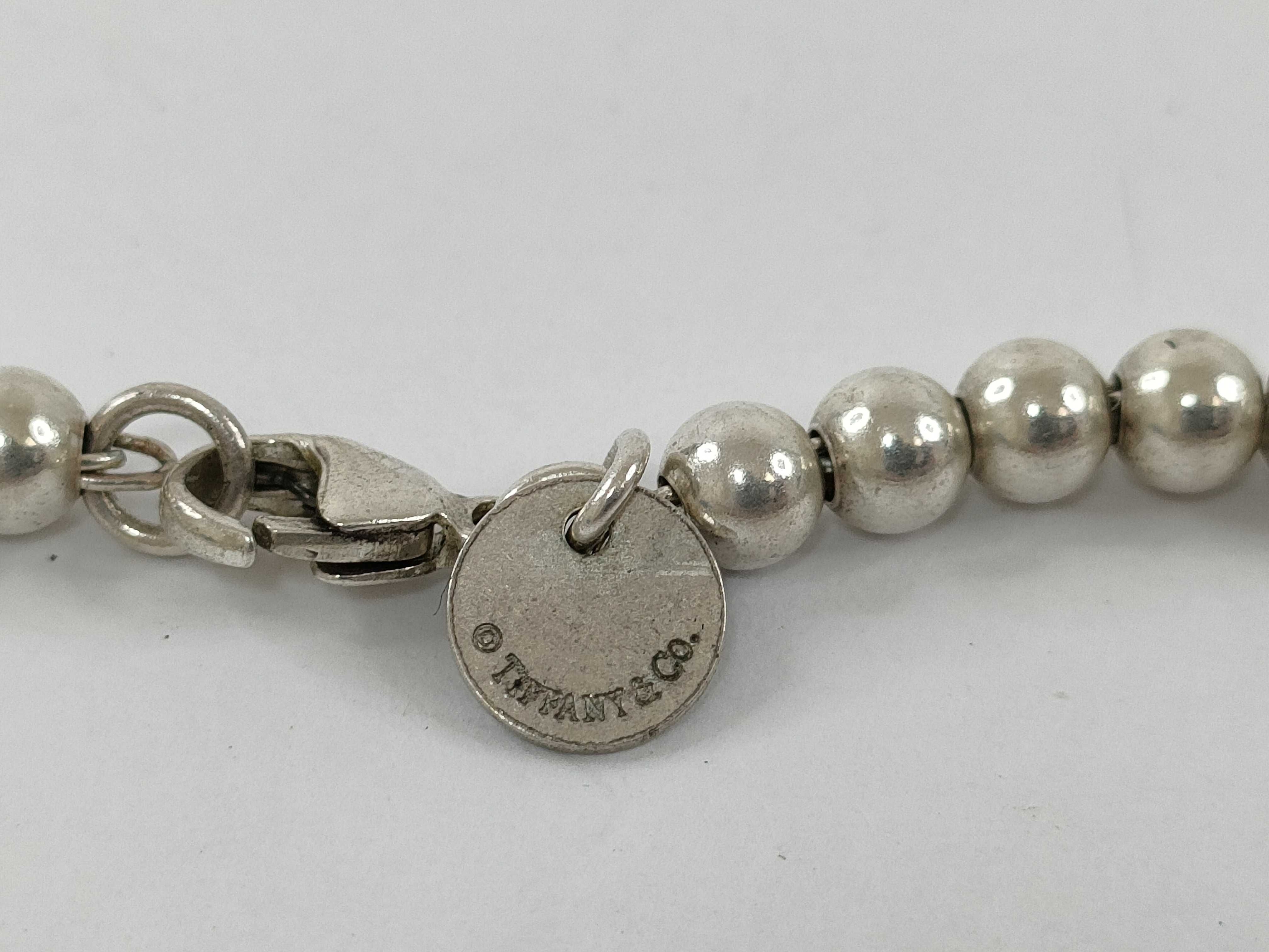 【水曜終了】(10221_0445)Tiffany&Co. ボールチェーン ハートブレスレット ブレスレット・バングル