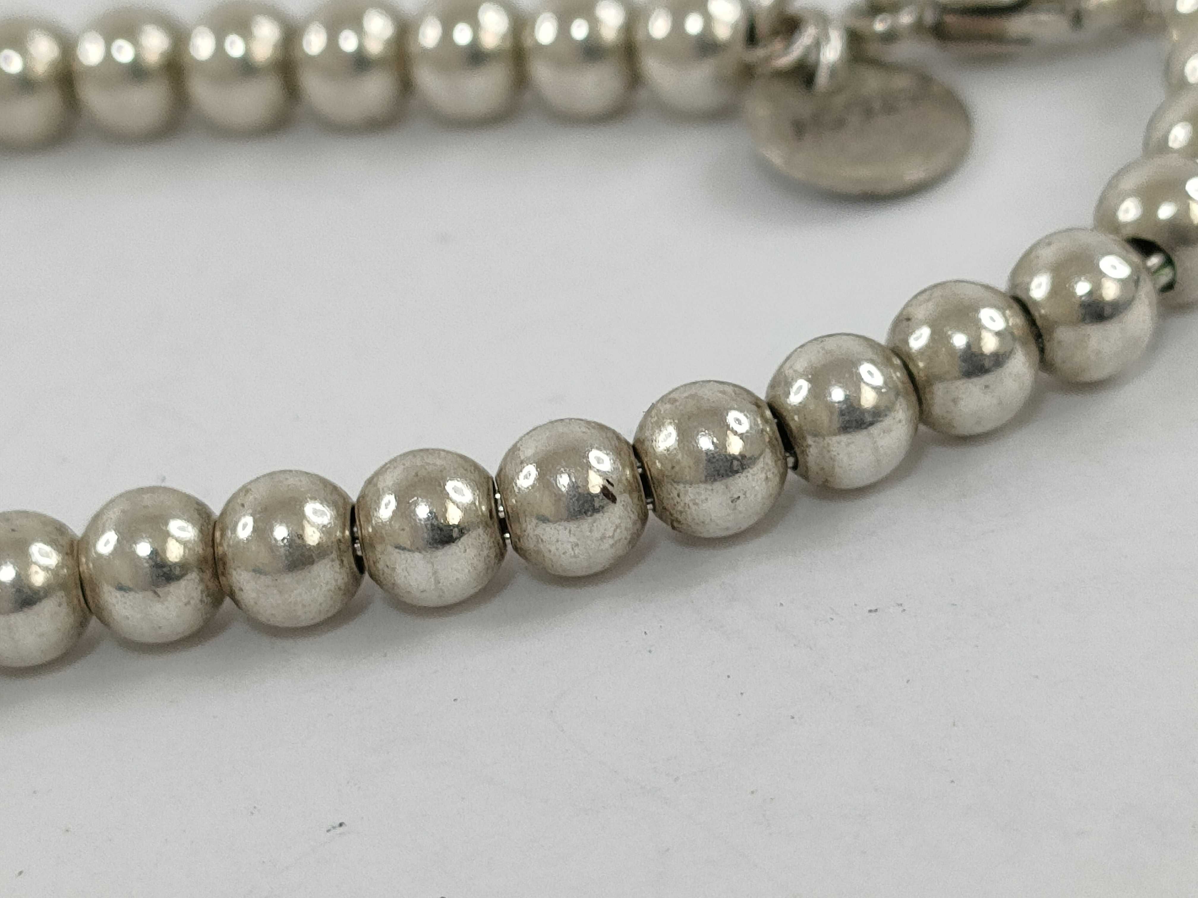 【水曜終了】(10221_0445)Tiffany&Co. ボールチェーン ハートブレスレット ブレスレット・バングル
