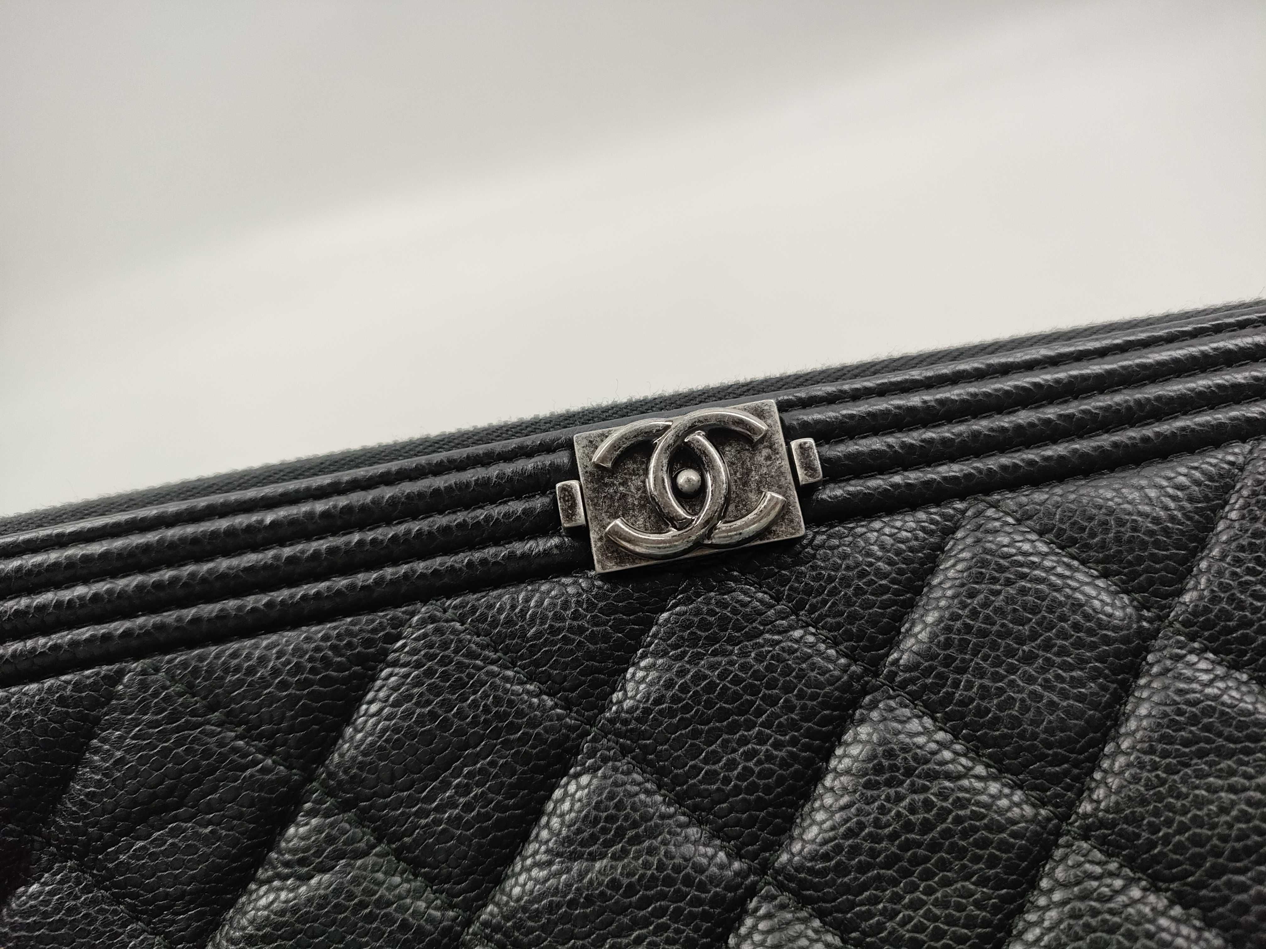 【水曜終了】(10228_0015)CHANEL キャビアスキン ボーイシャネル クラッチバッグ クラッチバッグ
