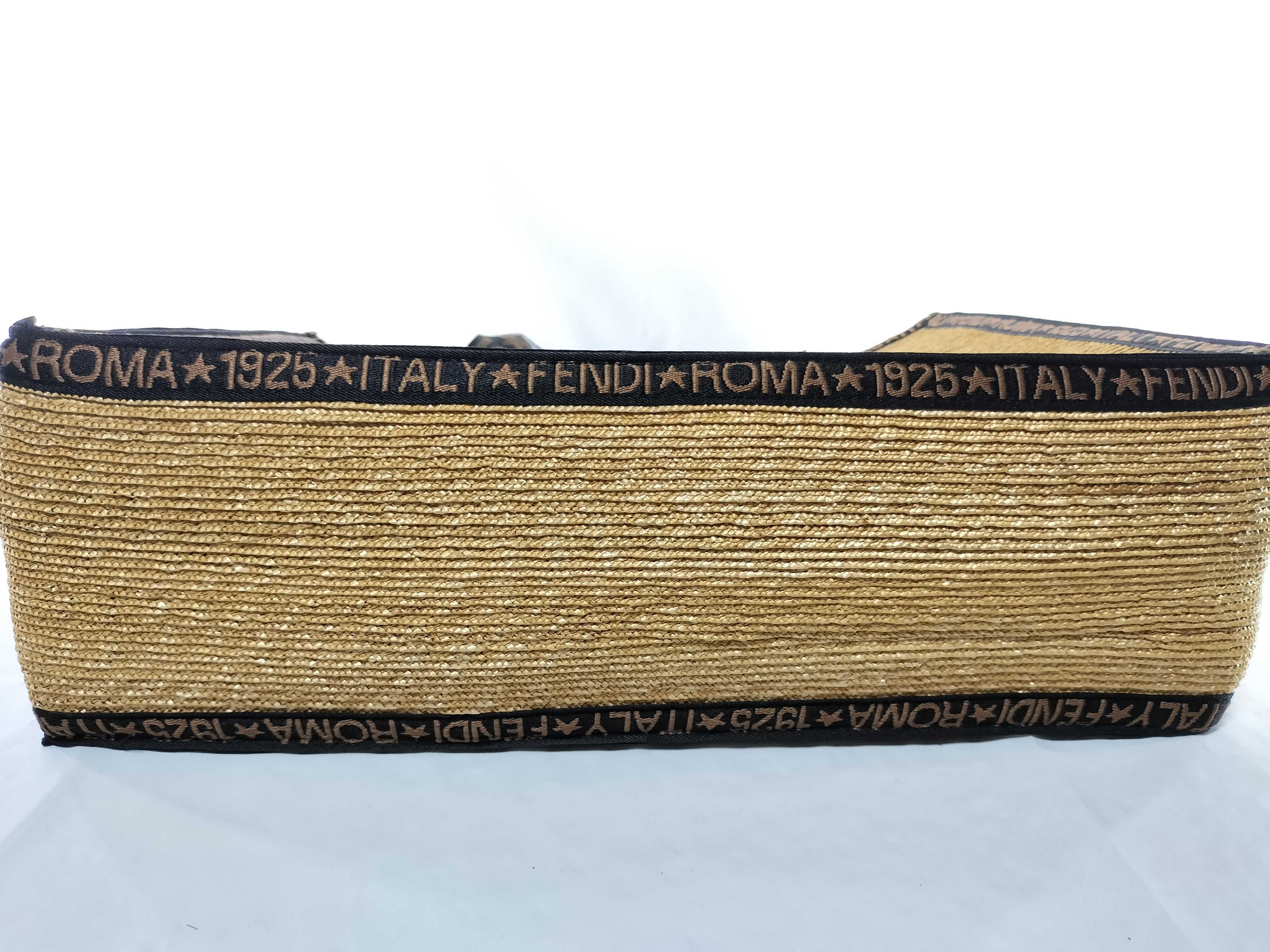 【水曜終了】(10230_0320)FENDI ストロー ロゴ トート トートバッグ