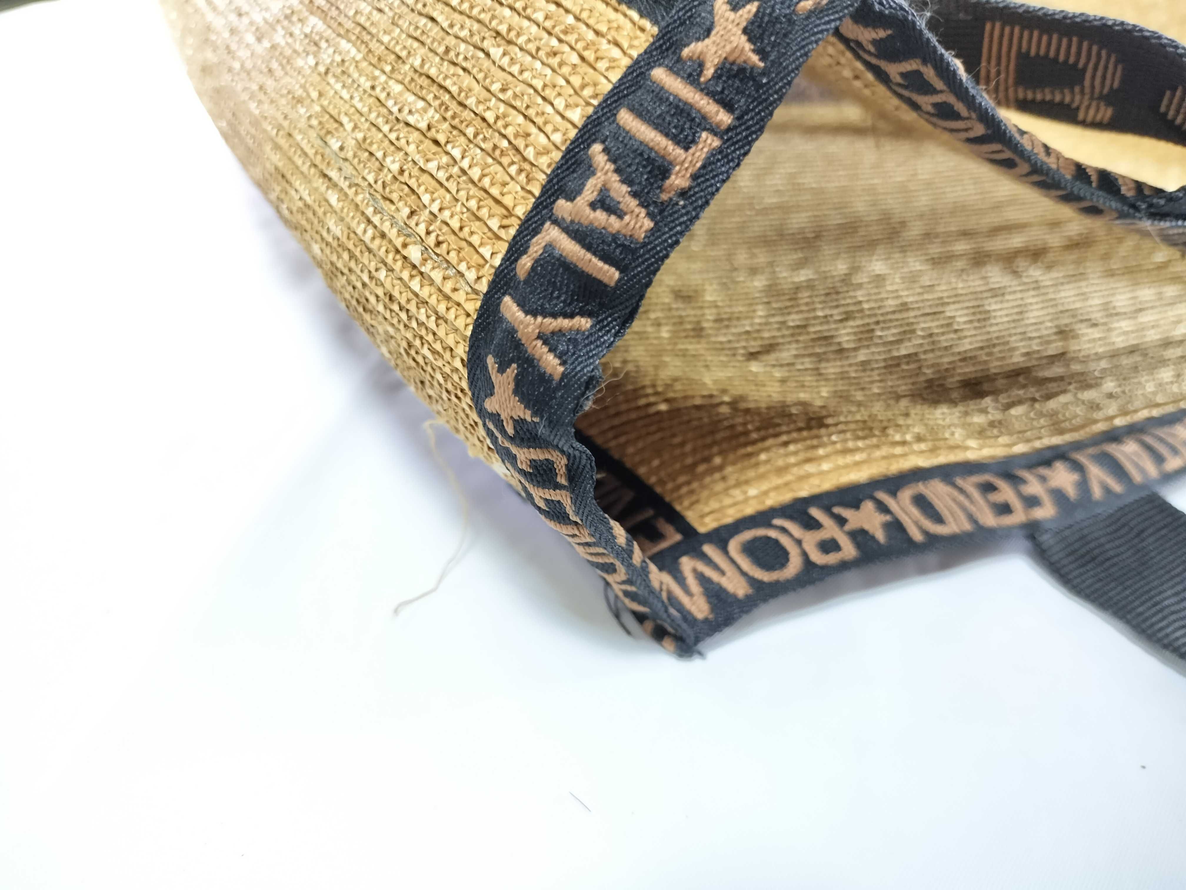【水曜終了】(10230_0320)FENDI ストロー ロゴ トート トートバッグ