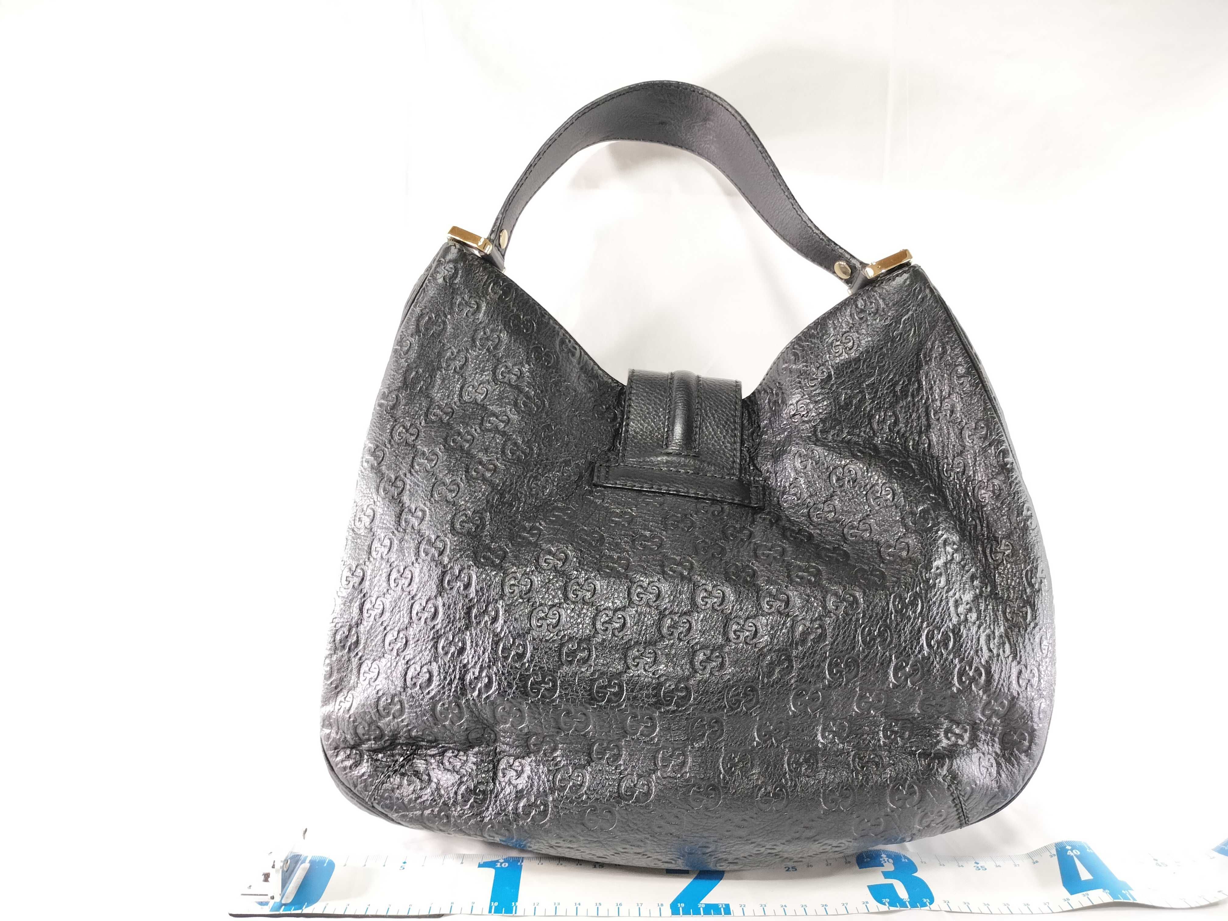 【水曜終了】(10219_0038)GUCCI グッチシマ ＠233604 黒 セミショルダー ショルダーバッグ