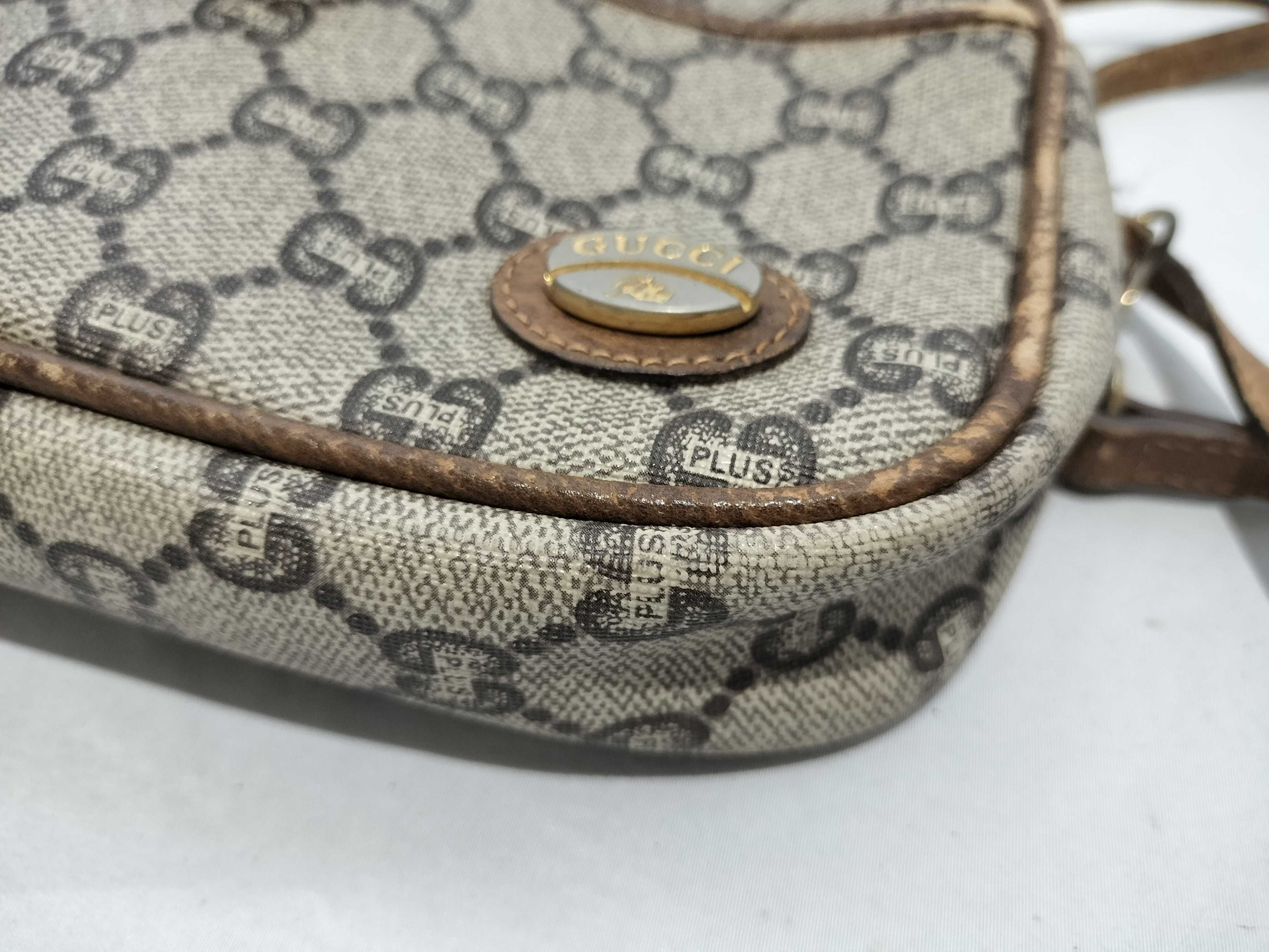 【水曜終了】(10230_0027)GUCCI ヴィンテージ グッチプラス PVC セカンドバッグ ショルダーバッグ