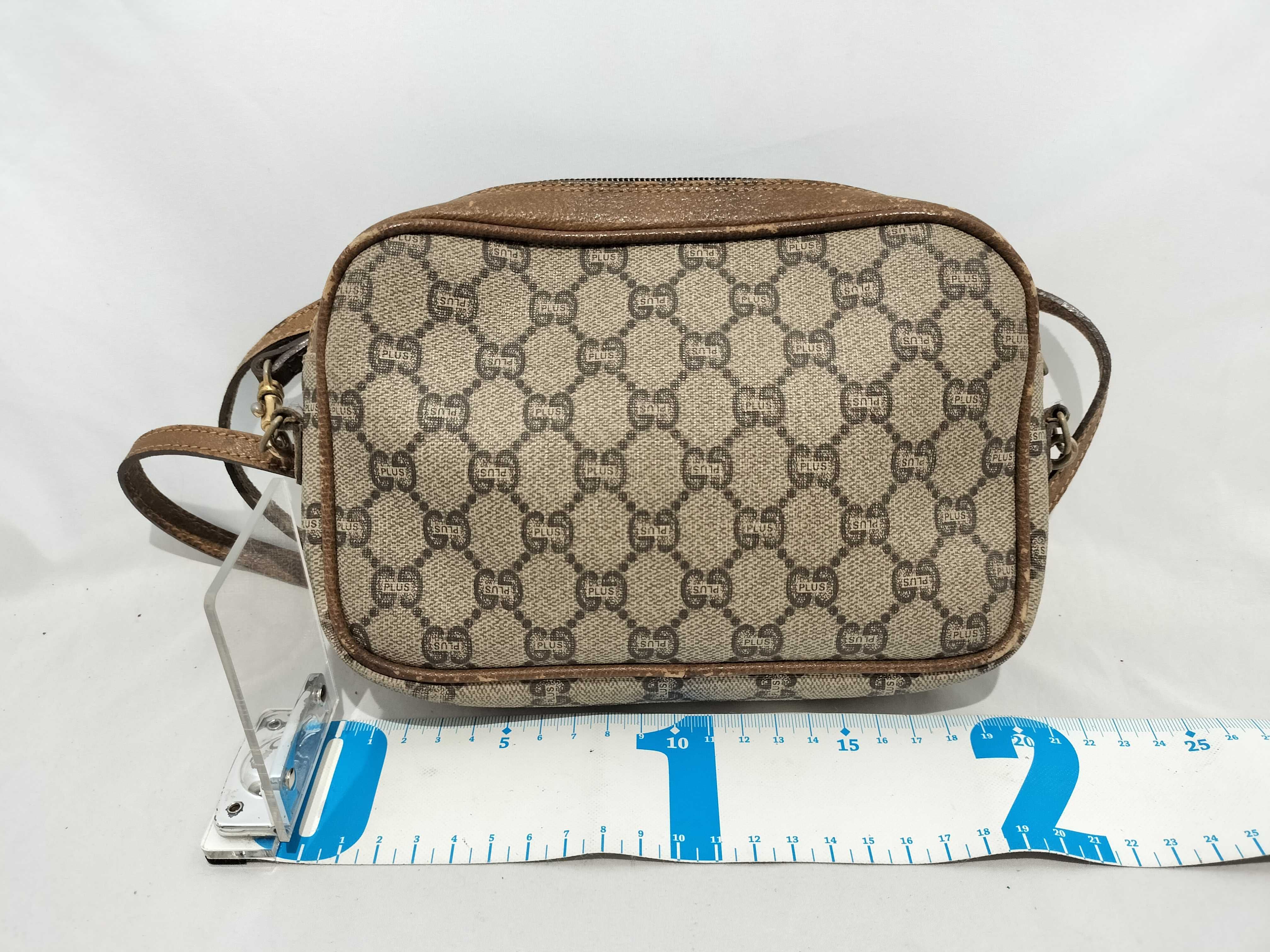 【水曜終了】(10230_0027)GUCCI ヴィンテージ グッチプラス PVC セカンドバッグ ショルダーバッグ