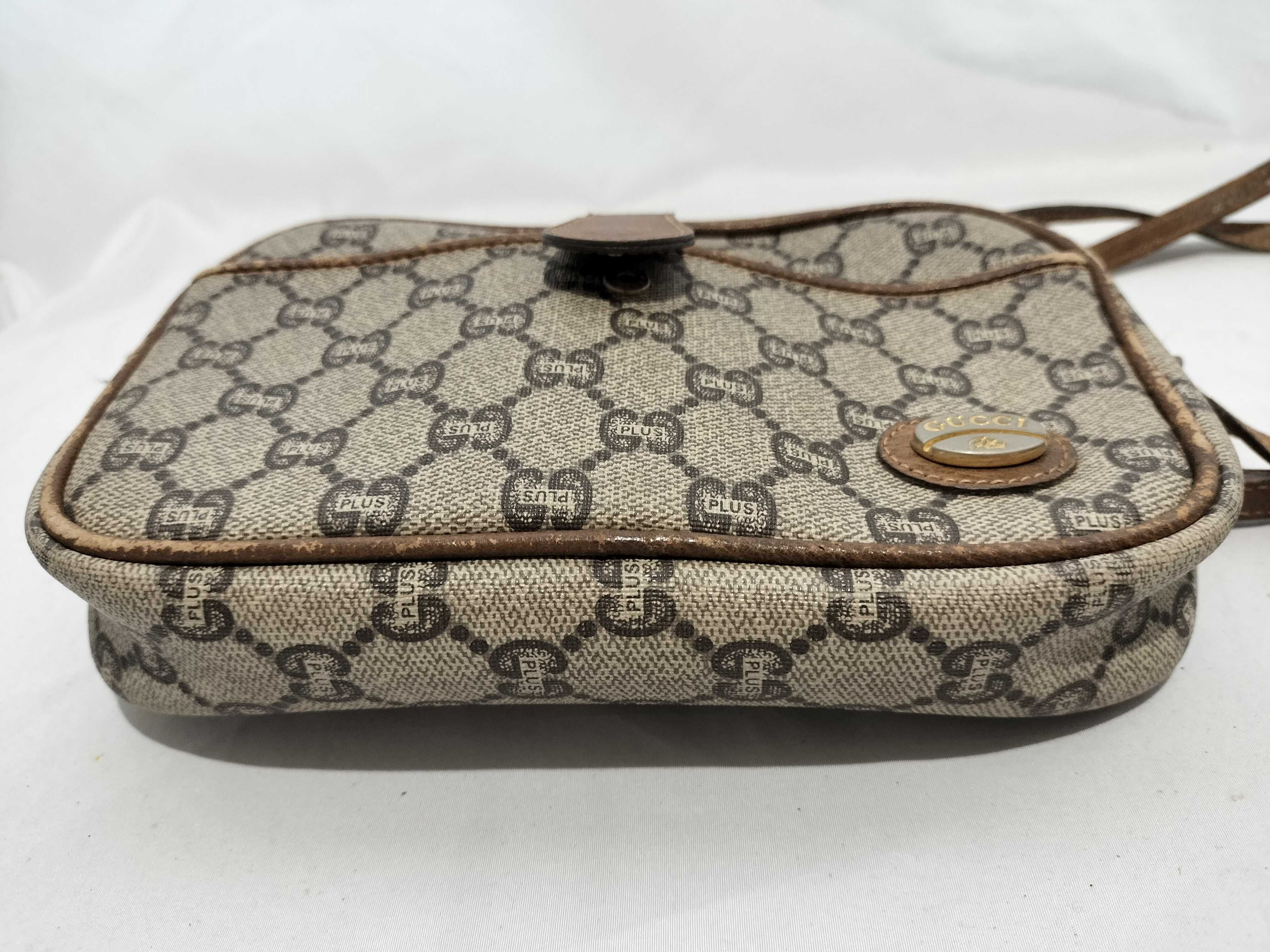 【水曜終了】(10230_0027)GUCCI ヴィンテージ グッチプラス PVC セカンドバッグ ショルダーバッグ