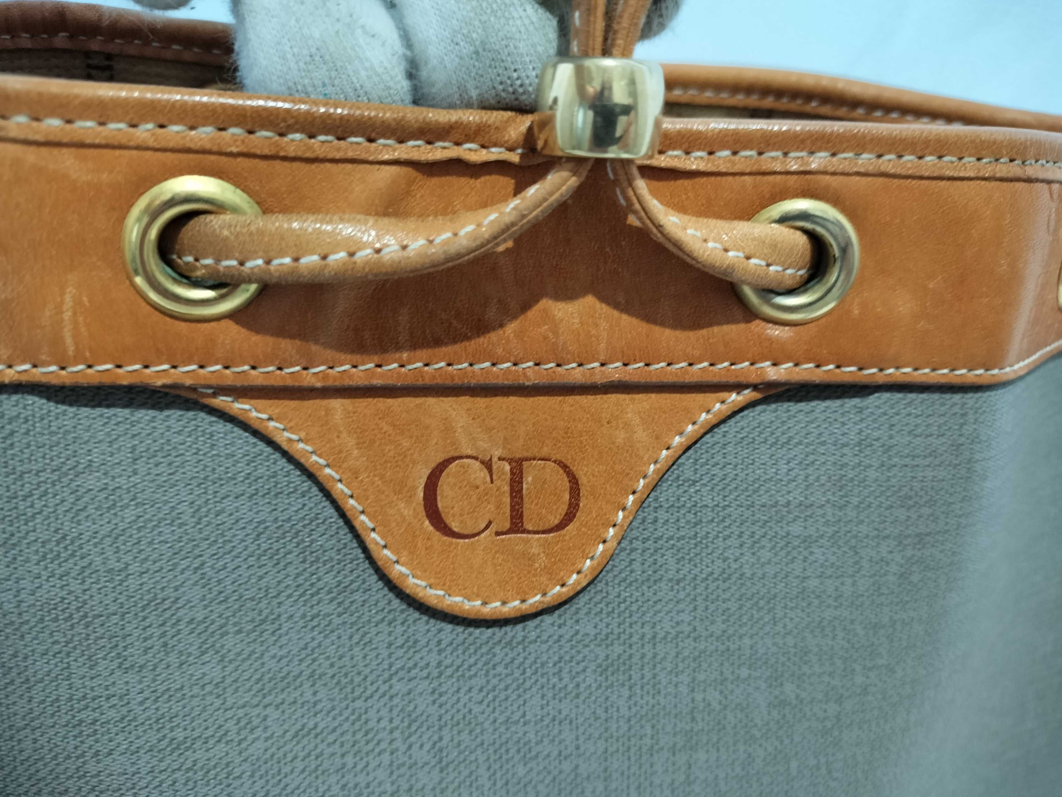 【水曜終了】(10220_0480)Dior ヴィンテージ 巾着 ポーチ付き ショルダーバッグ
