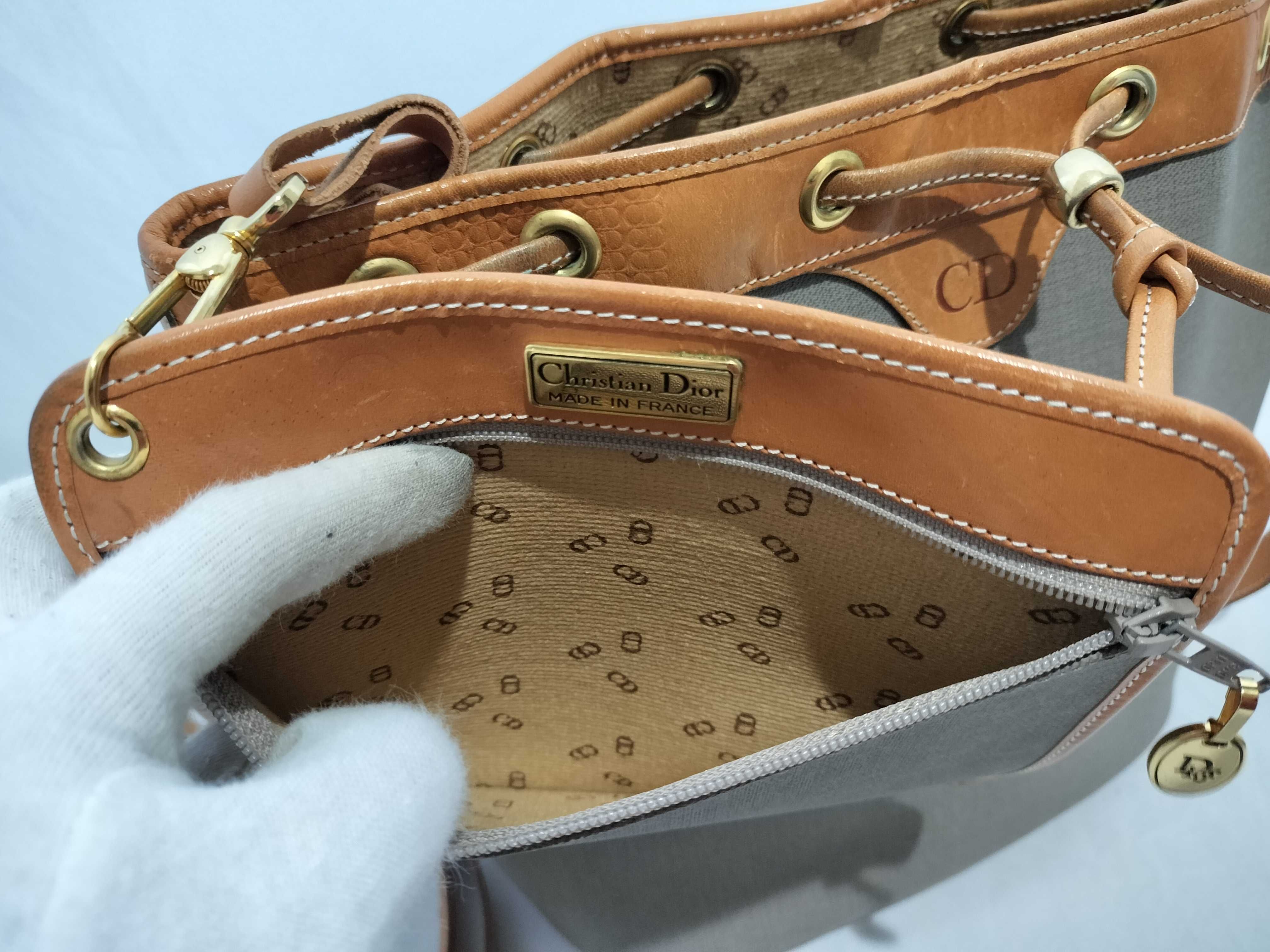 【水曜終了】(10220_0480)Dior ヴィンテージ 巾着 ポーチ付き ショルダーバッグ