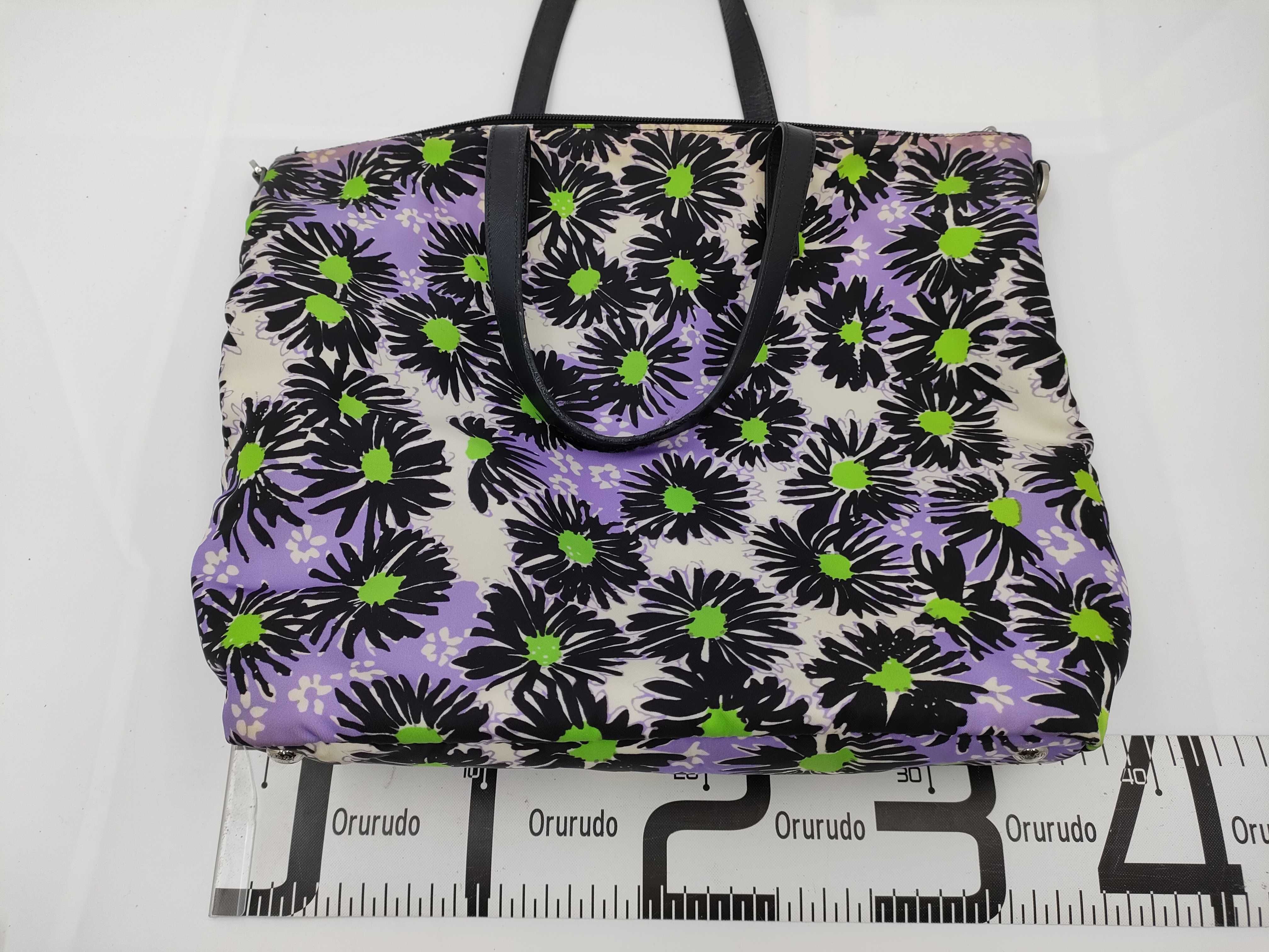 【水曜終了】(10230_0309)PRADA ナイロン 花柄/B4696F/トート トートバッグ